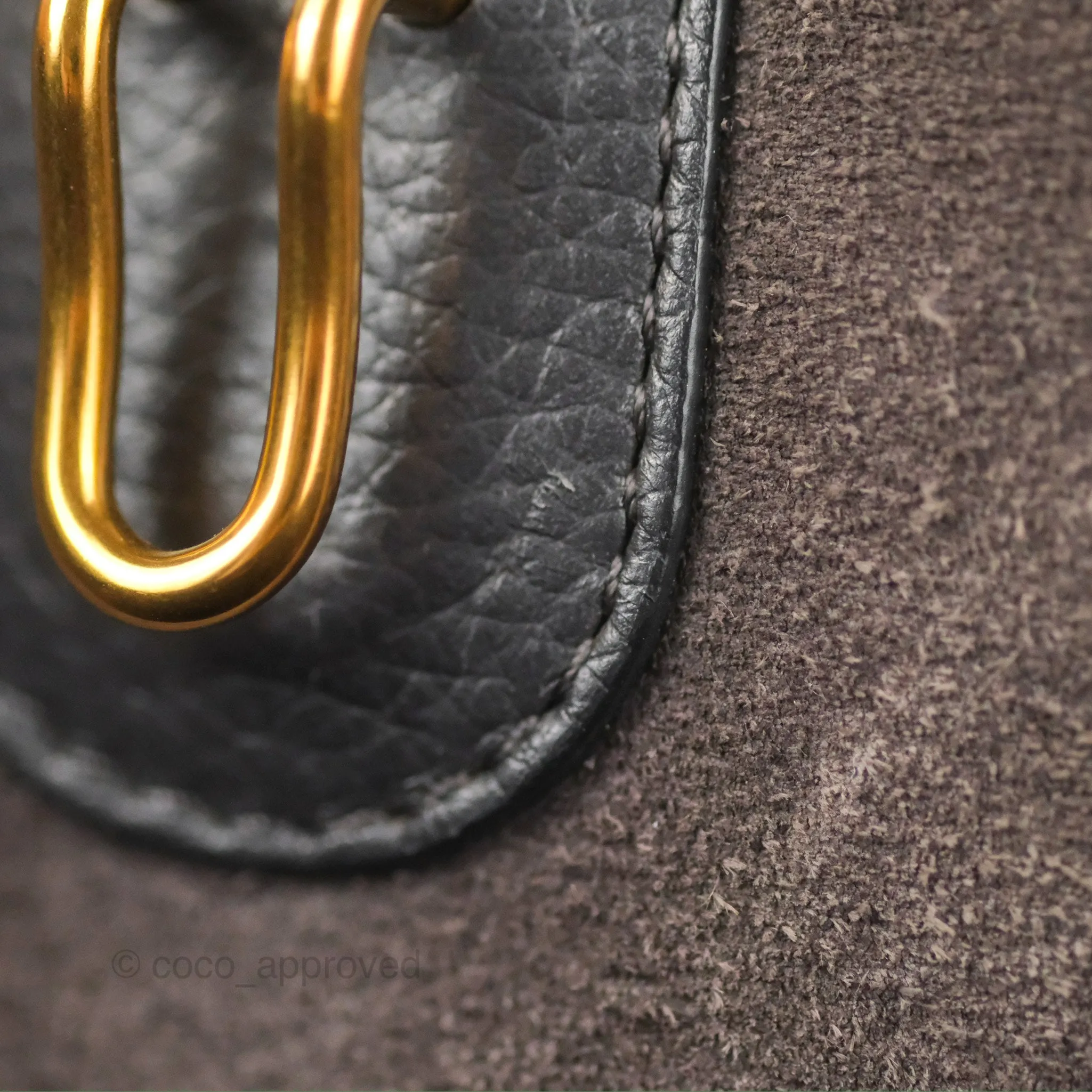 Celine Sangle Bucket Bag Grained Calfskin Dark Grey