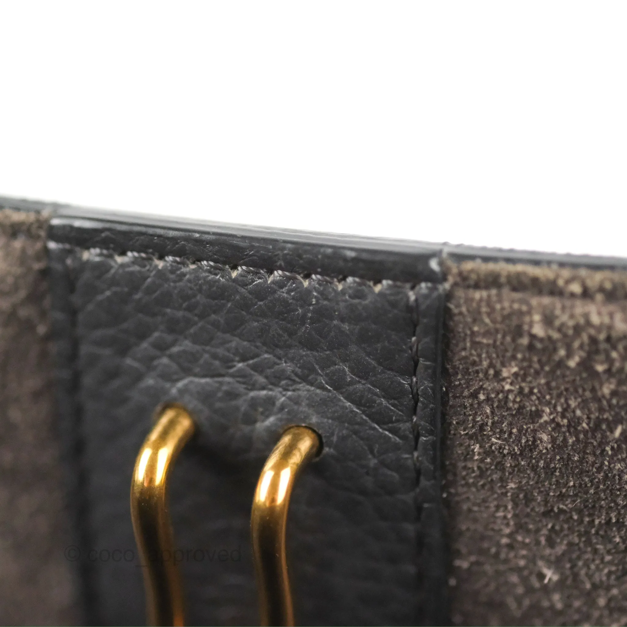 Celine Sangle Bucket Bag Grained Calfskin Dark Grey