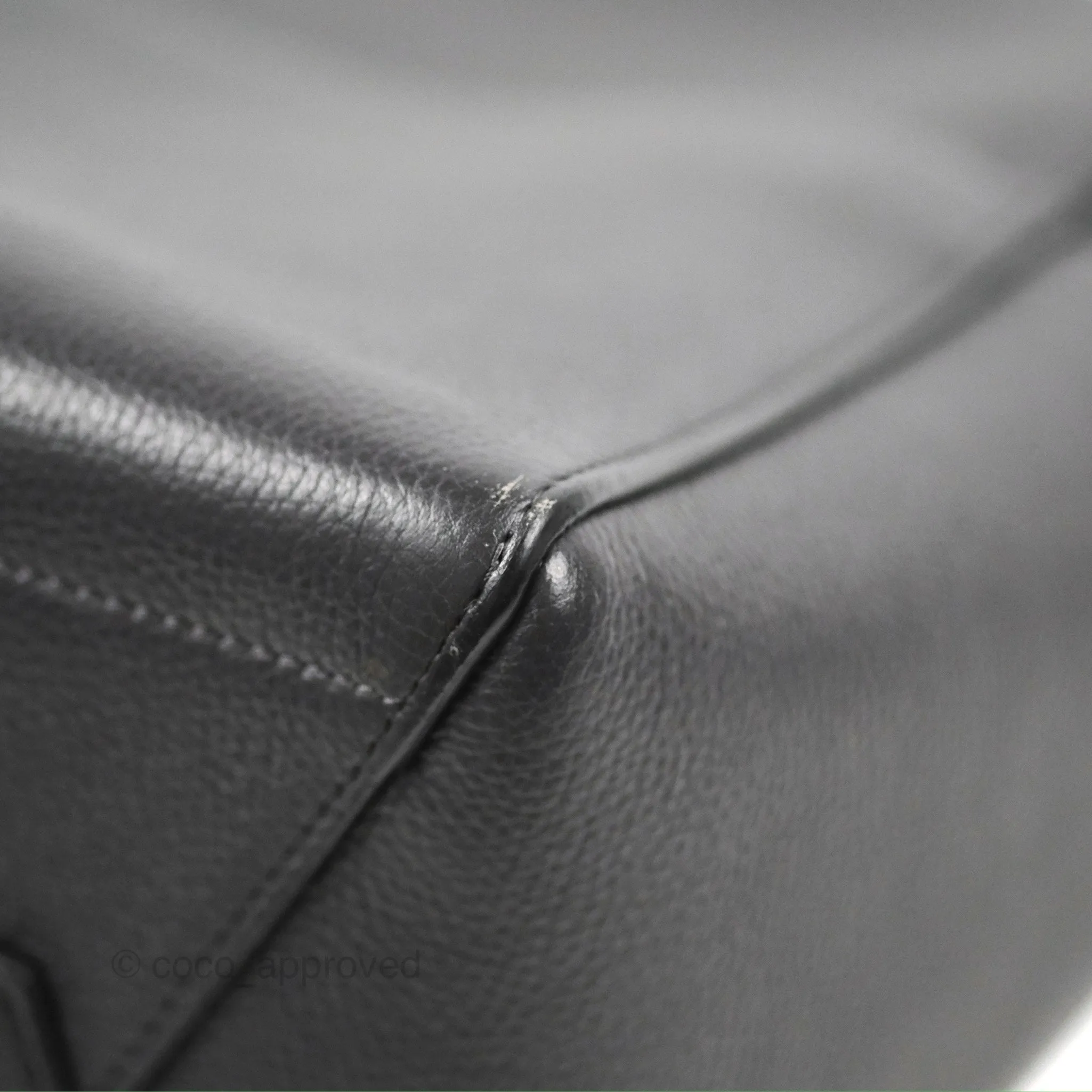 Celine Sangle Bucket Bag Grained Calfskin Dark Grey