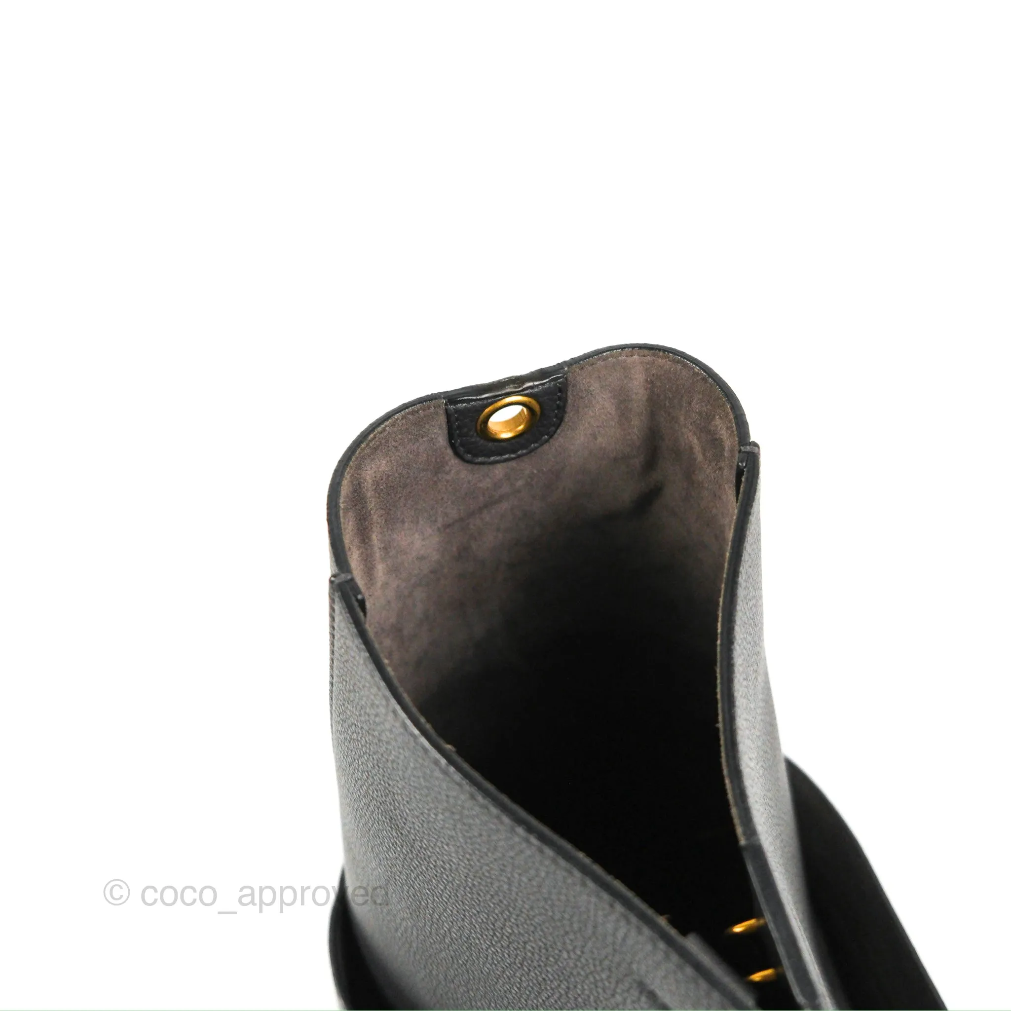 Celine Sangle Bucket Bag Grained Calfskin Dark Grey