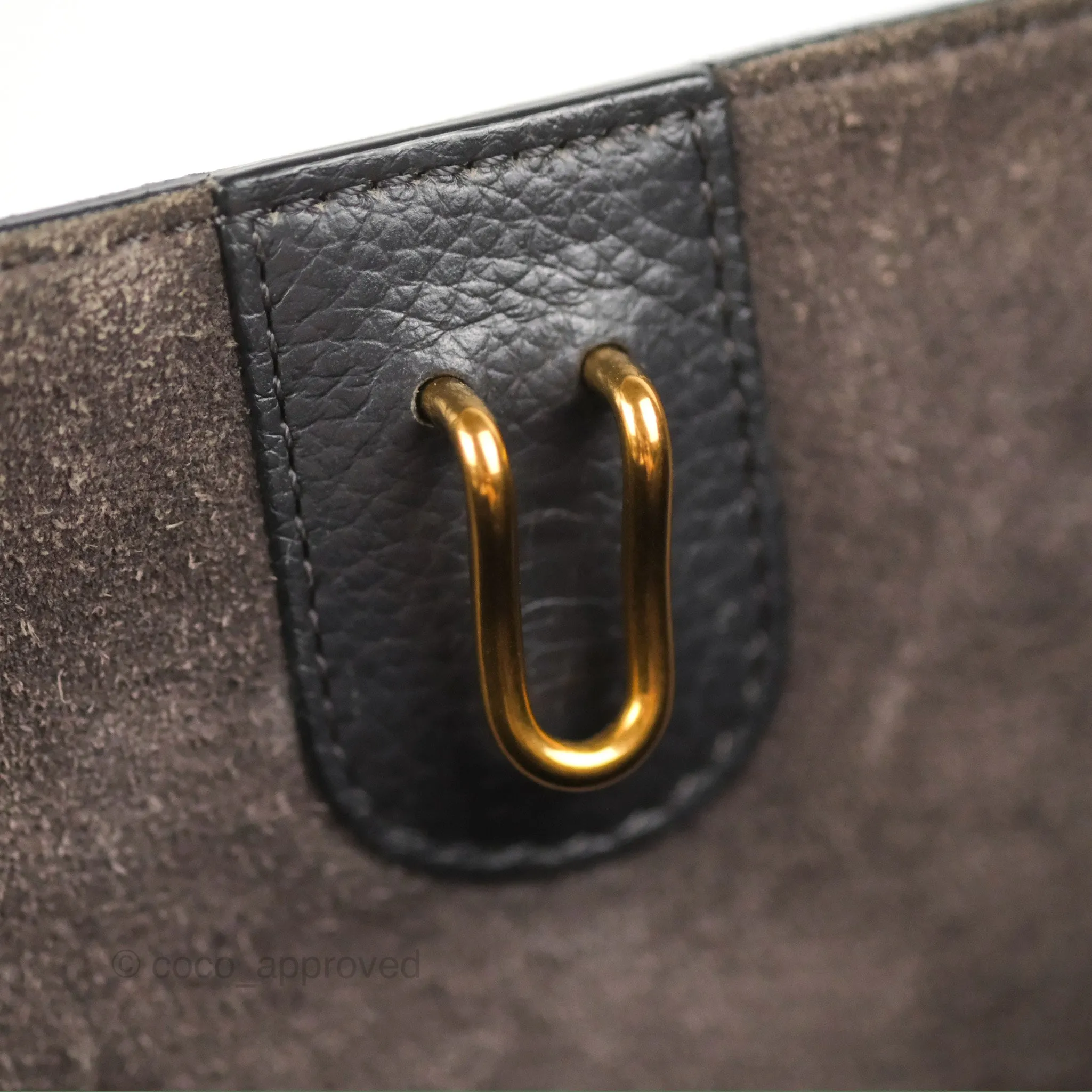 Celine Sangle Bucket Bag Grained Calfskin Dark Grey
