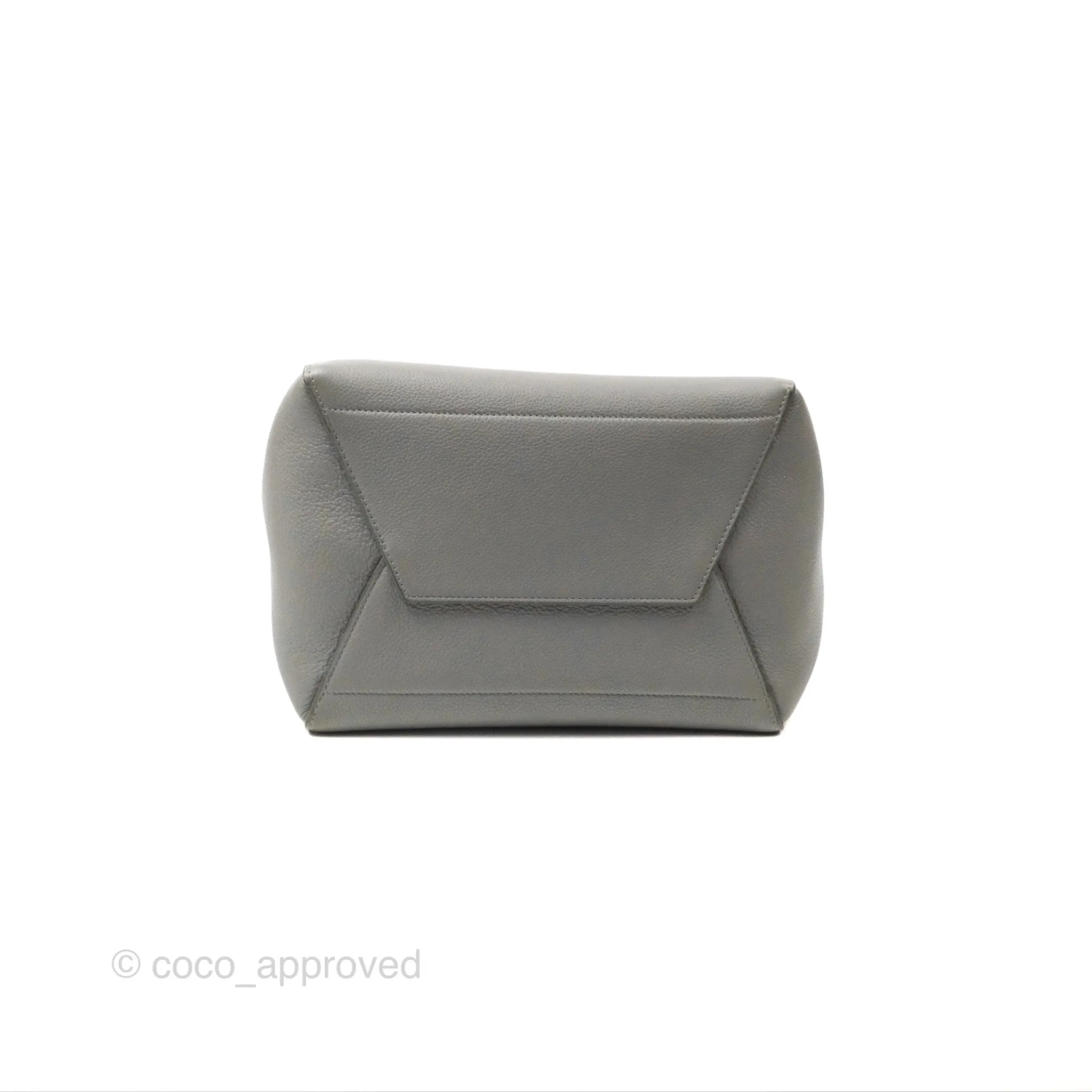 Celine Sangle Bucket Bag Grained Calfskin Grey