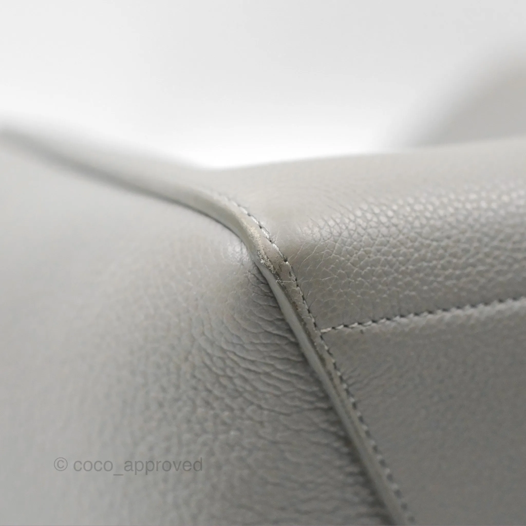 Celine Sangle Bucket Bag Grained Calfskin Grey