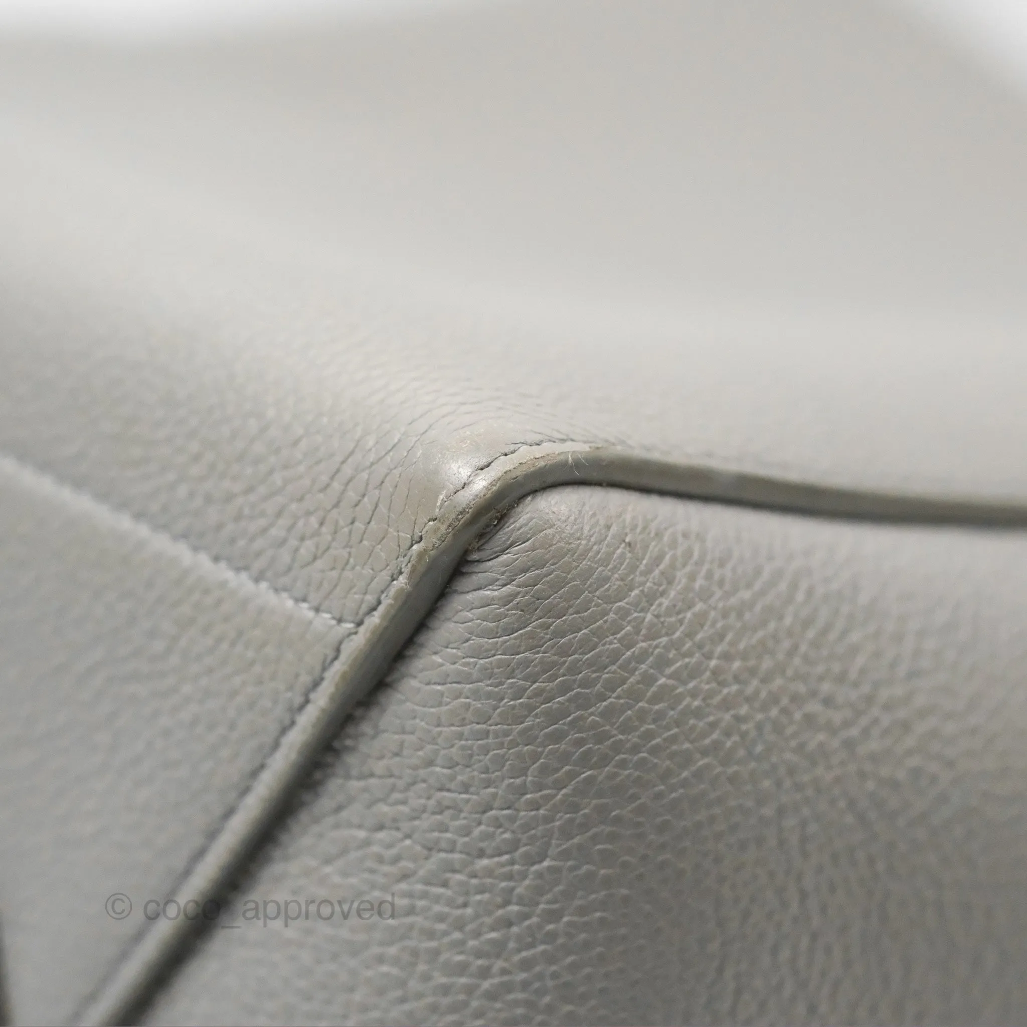 Celine Sangle Bucket Bag Grained Calfskin Grey