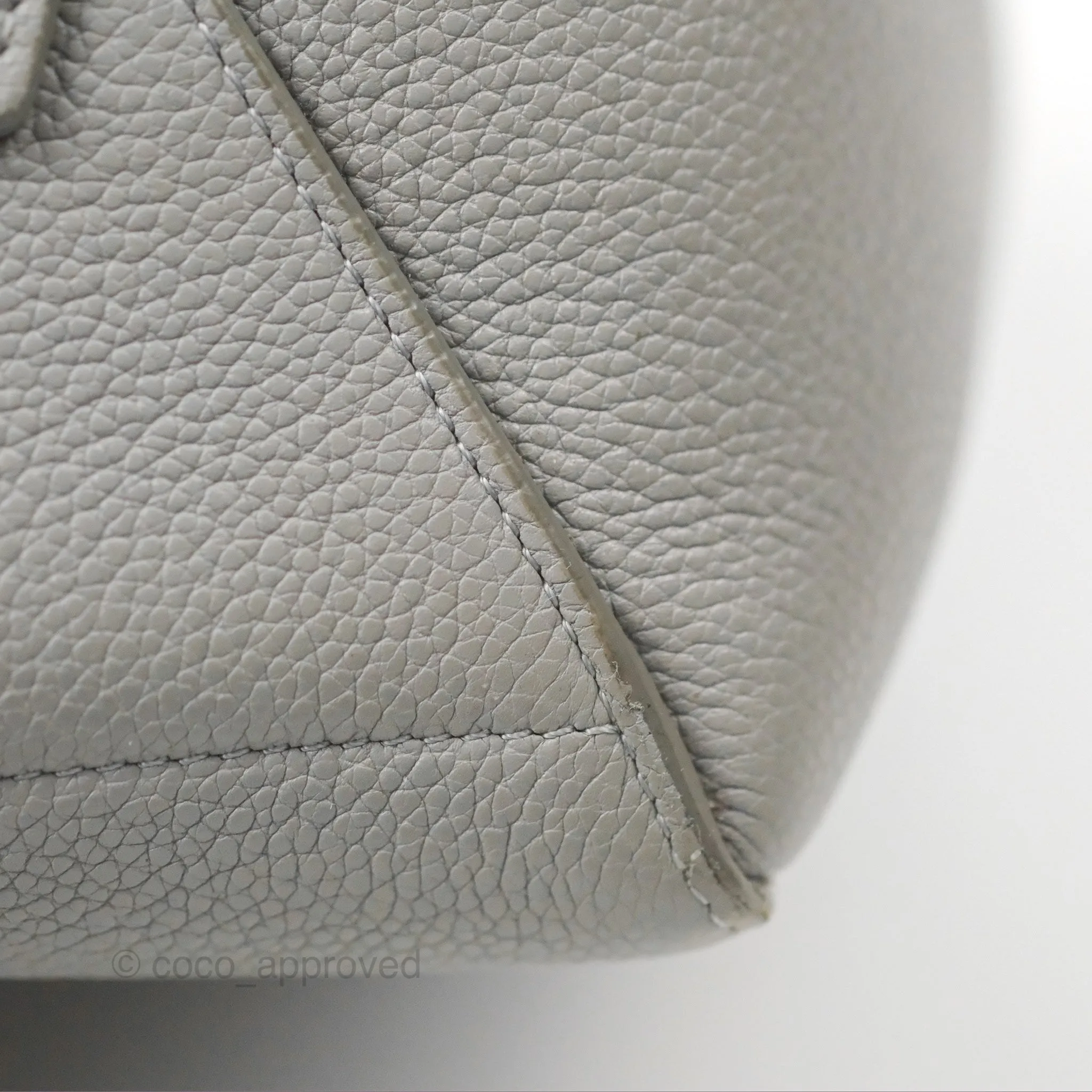 Celine Sangle Bucket Bag Grained Calfskin Grey