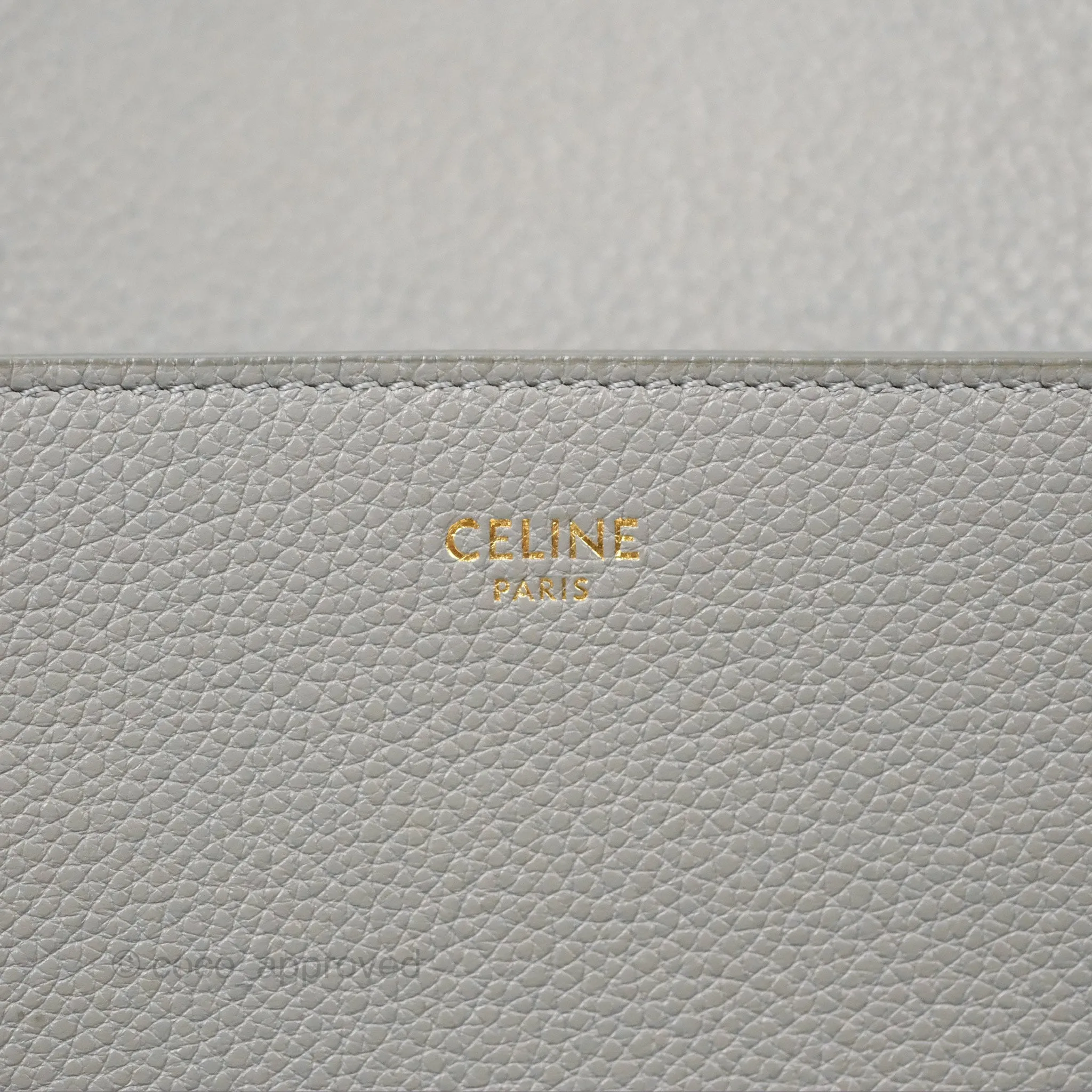 Celine Sangle Bucket Bag Grained Calfskin Grey