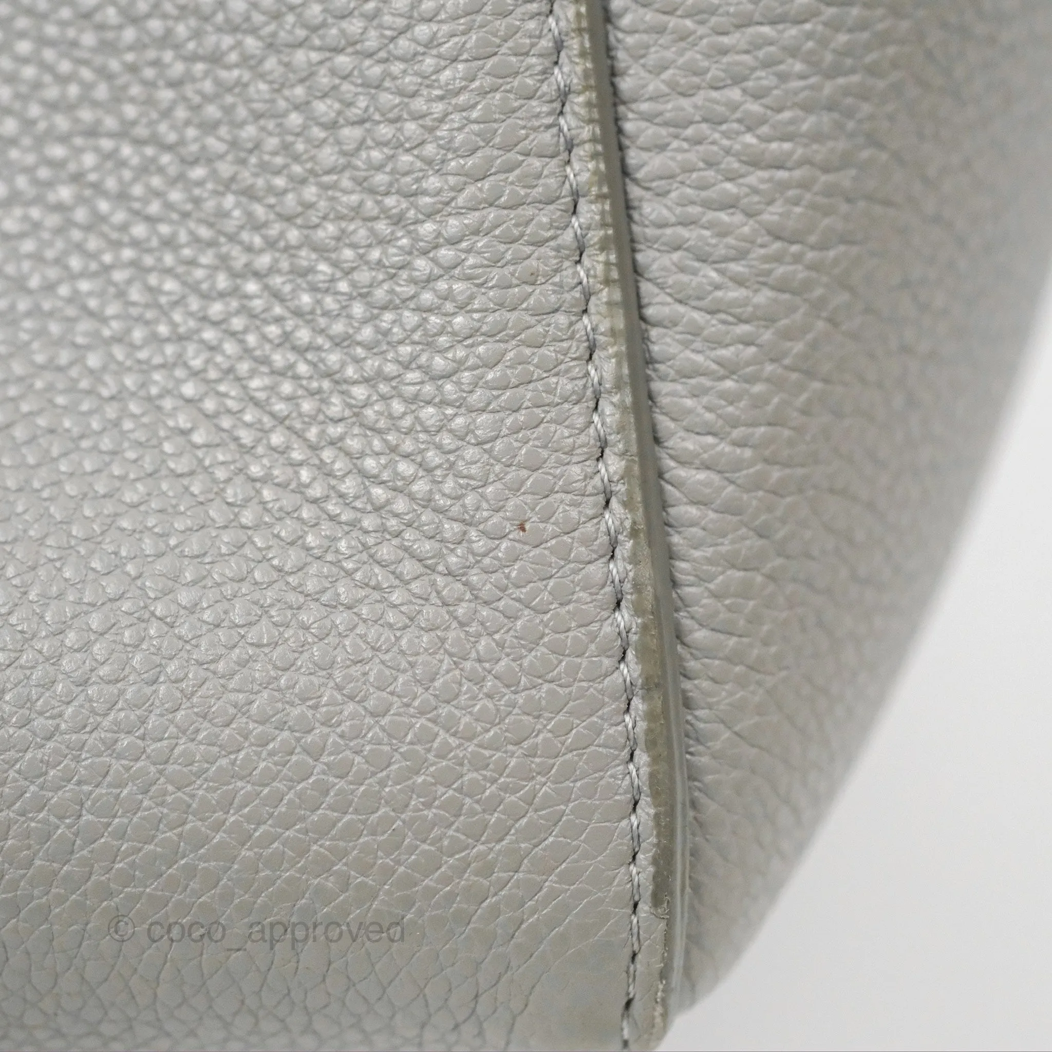 Celine Sangle Bucket Bag Grained Calfskin Grey