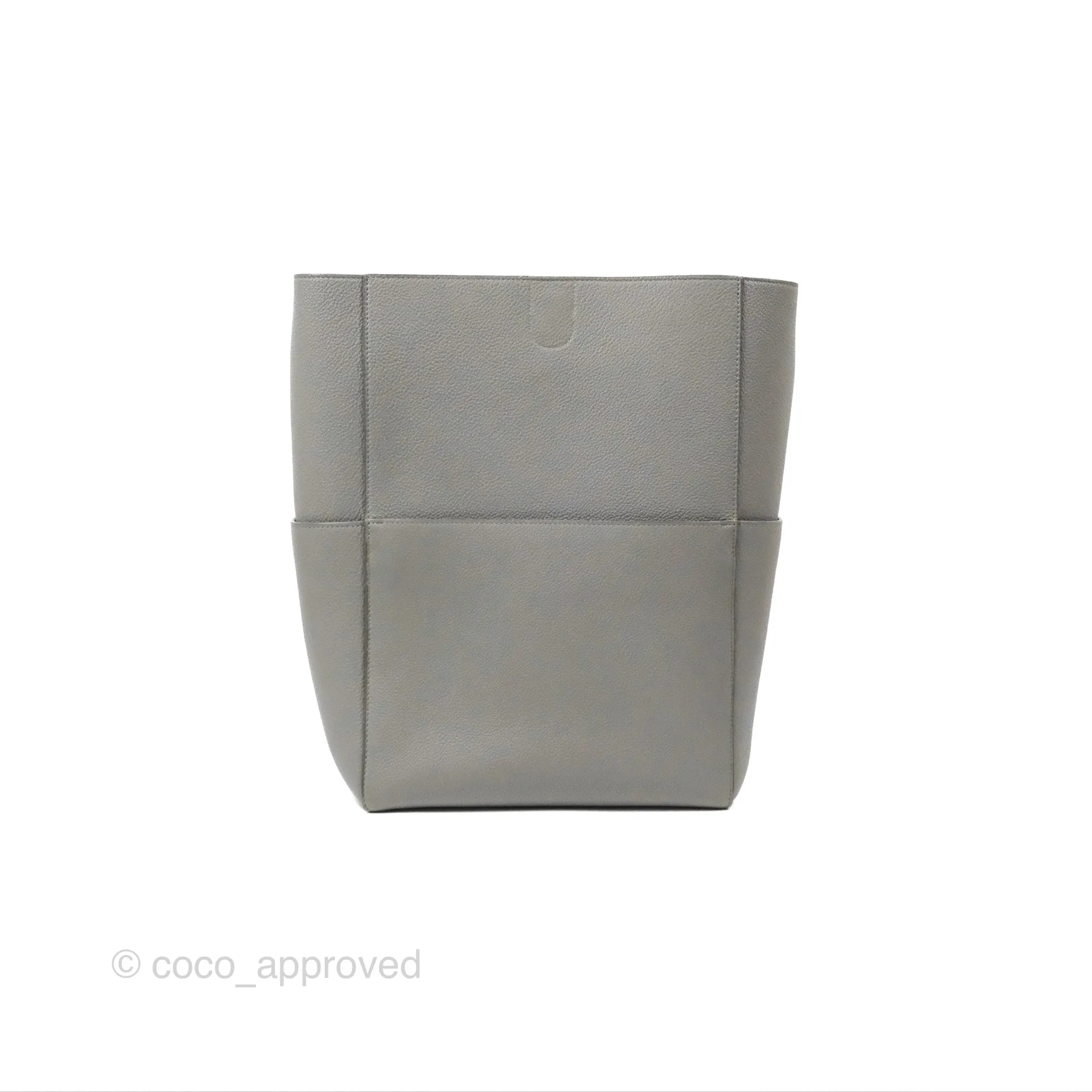 Celine Sangle Bucket Bag Grained Calfskin Grey