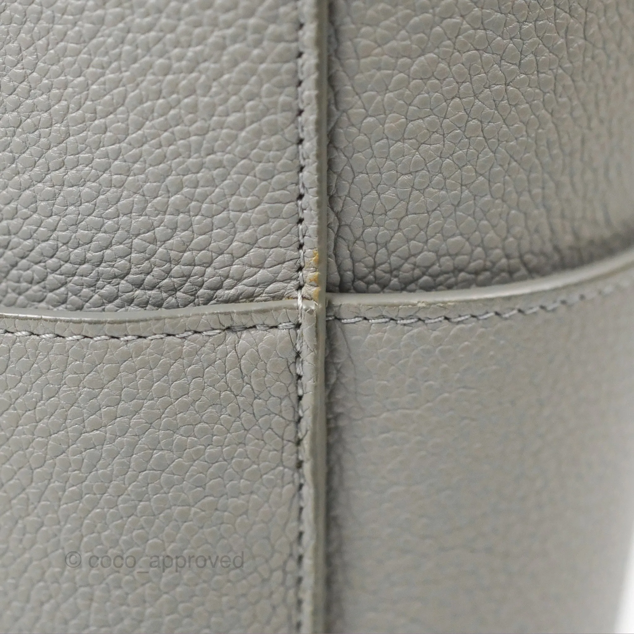 Celine Sangle Bucket Bag Grained Calfskin Grey