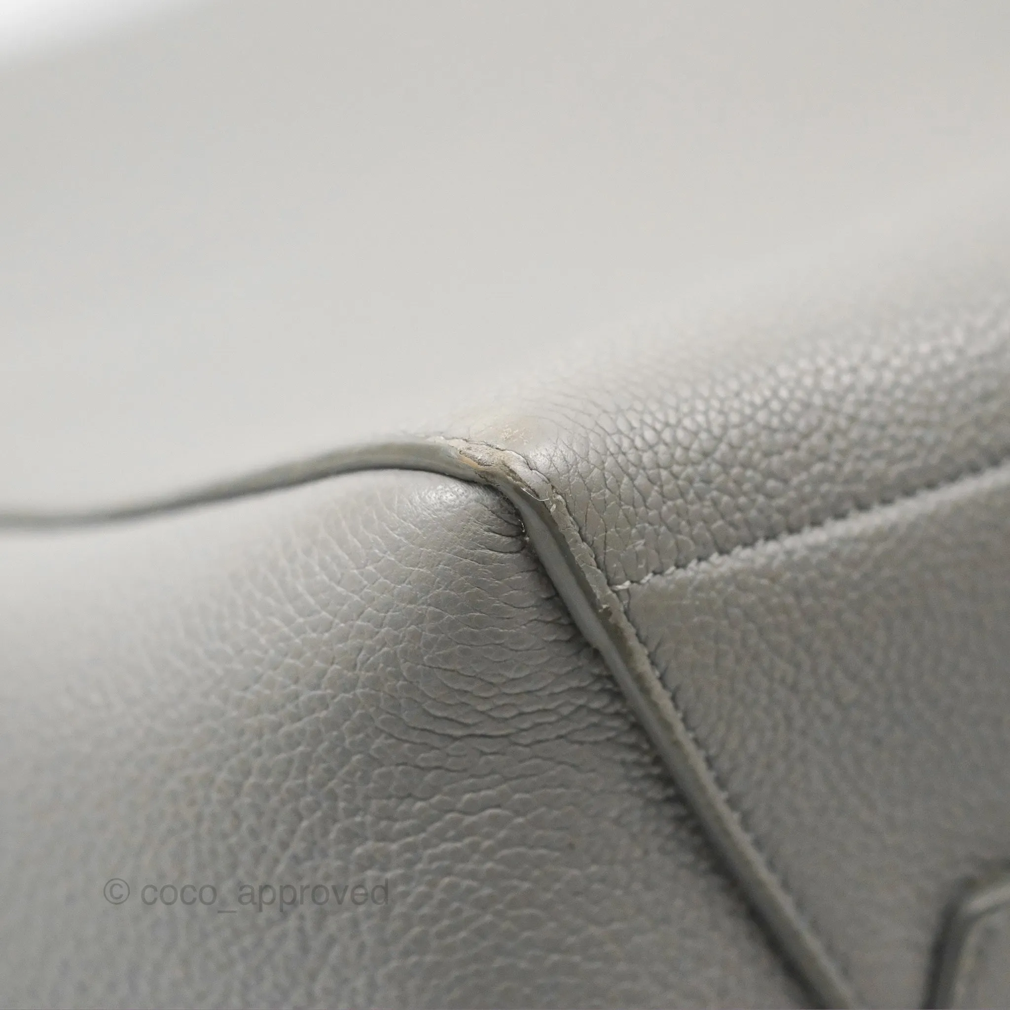 Celine Sangle Bucket Bag Grained Calfskin Grey