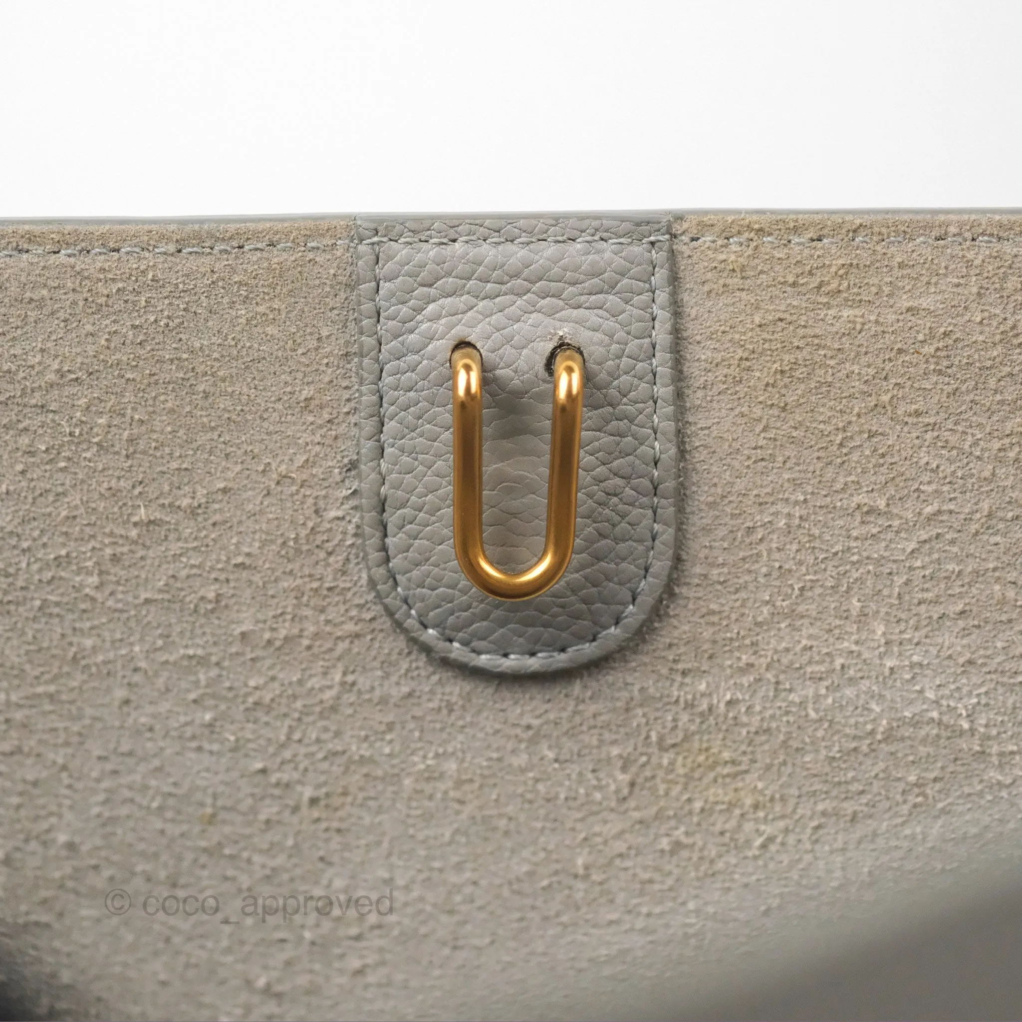 Celine Sangle Bucket Bag Grained Calfskin Grey