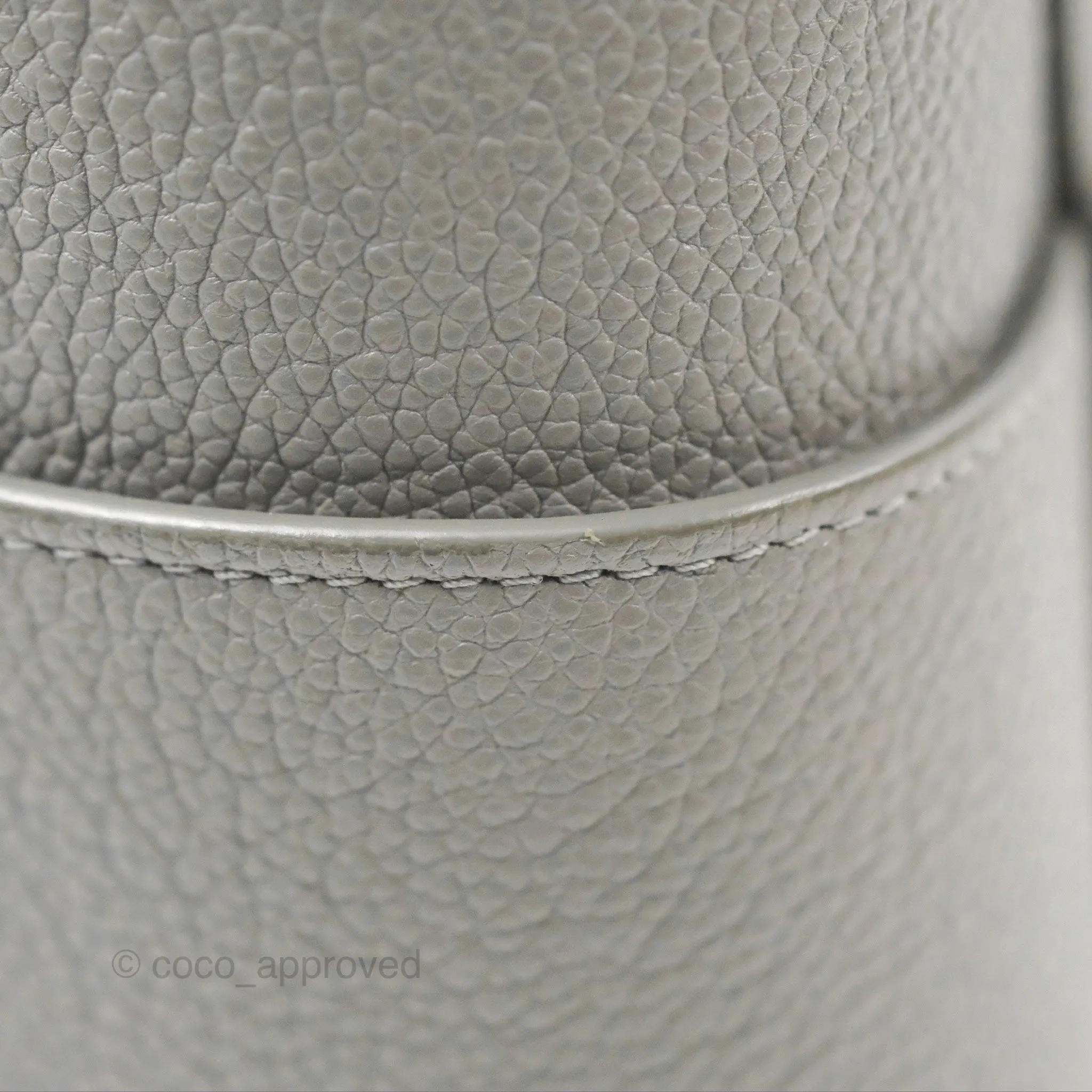 Celine Sangle Bucket Bag Grained Calfskin Grey