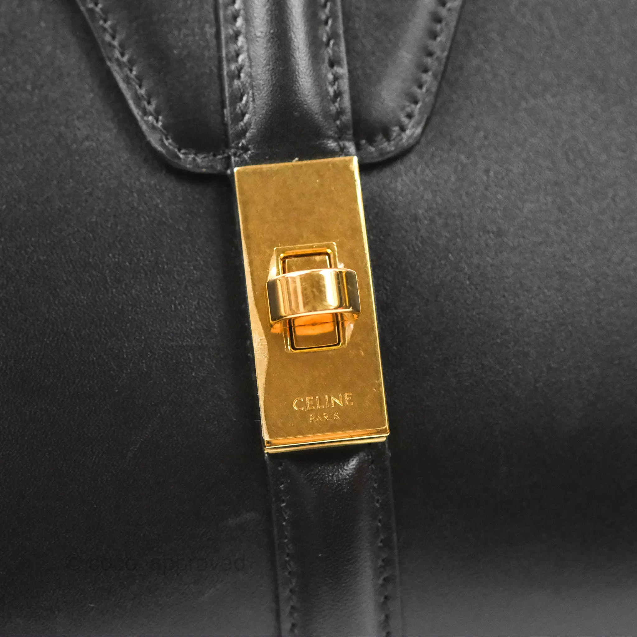 Celine Small 16 Bag Black Satinated Calfskin