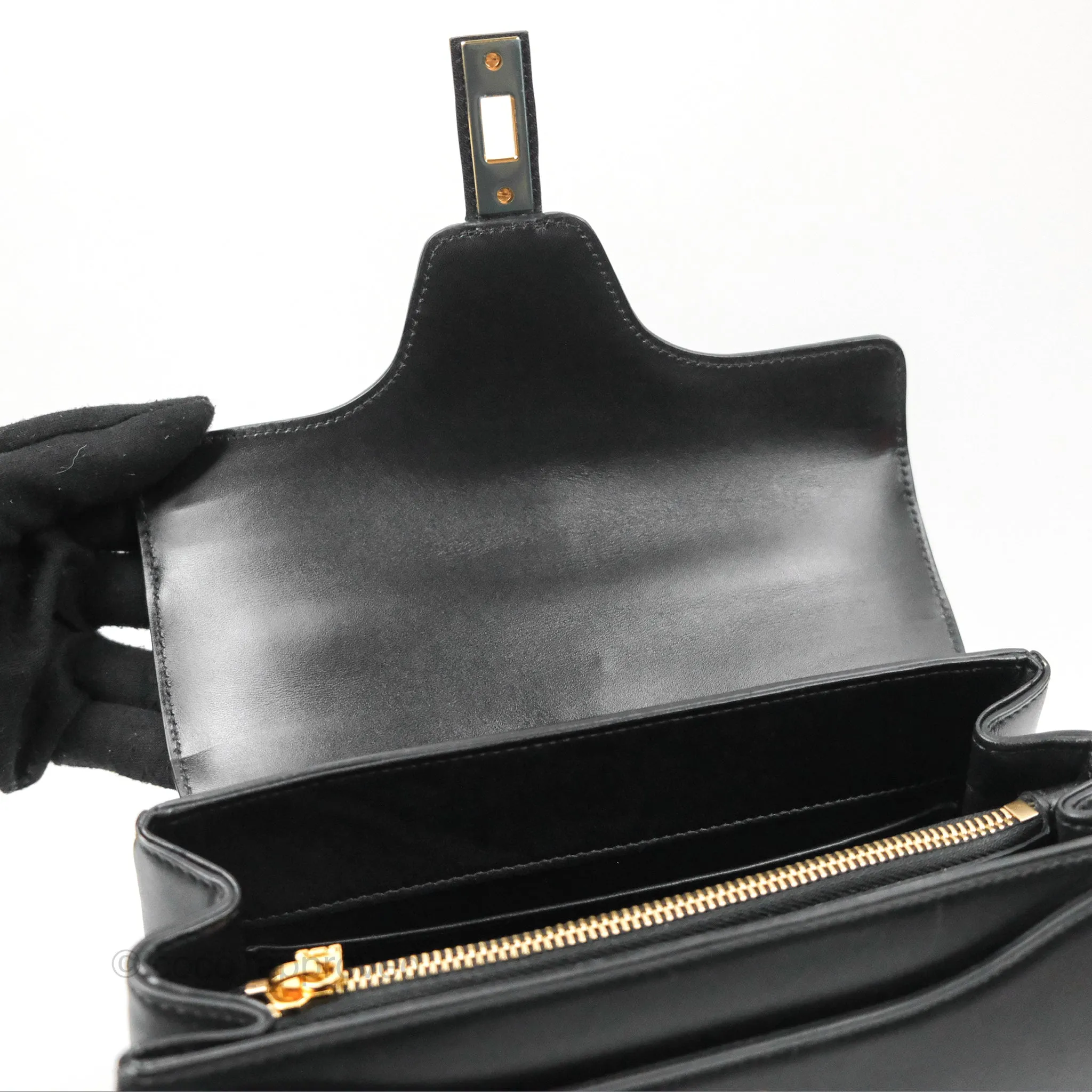 Celine Small 16 Bag Black Satinated Calfskin