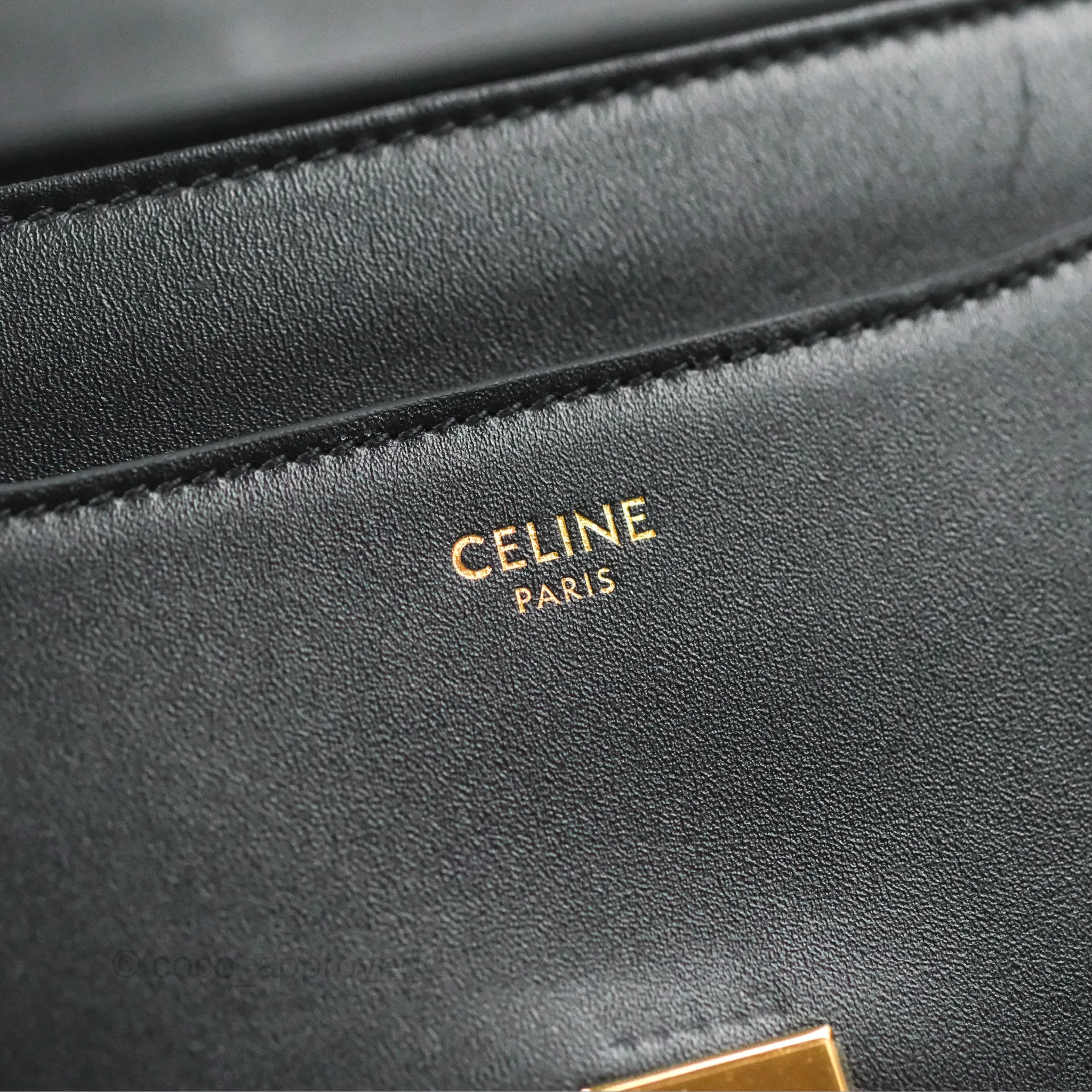 Celine Small 16 Bag Black Satinated Calfskin