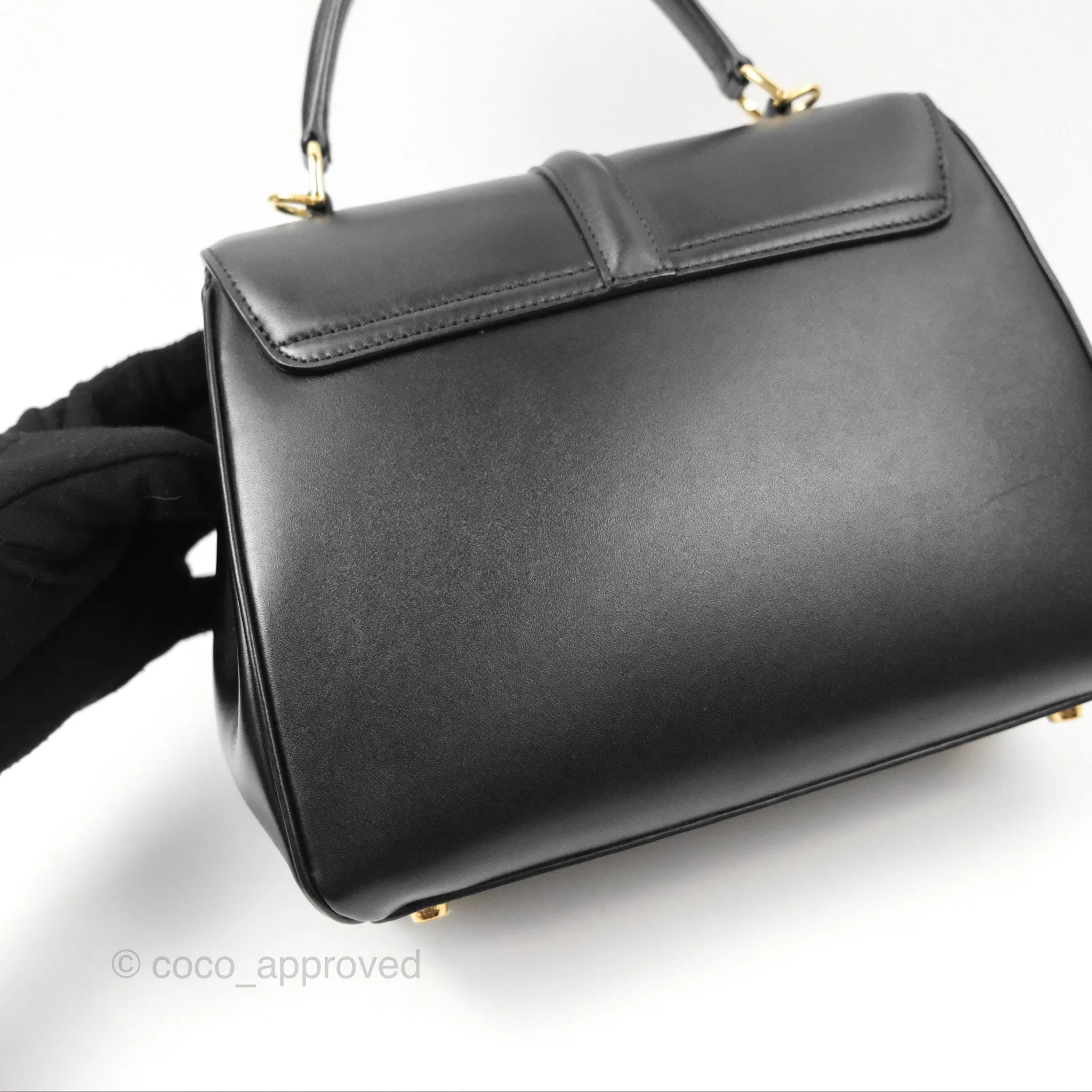 Celine Small 16 Bag Black Satinated Calfskin