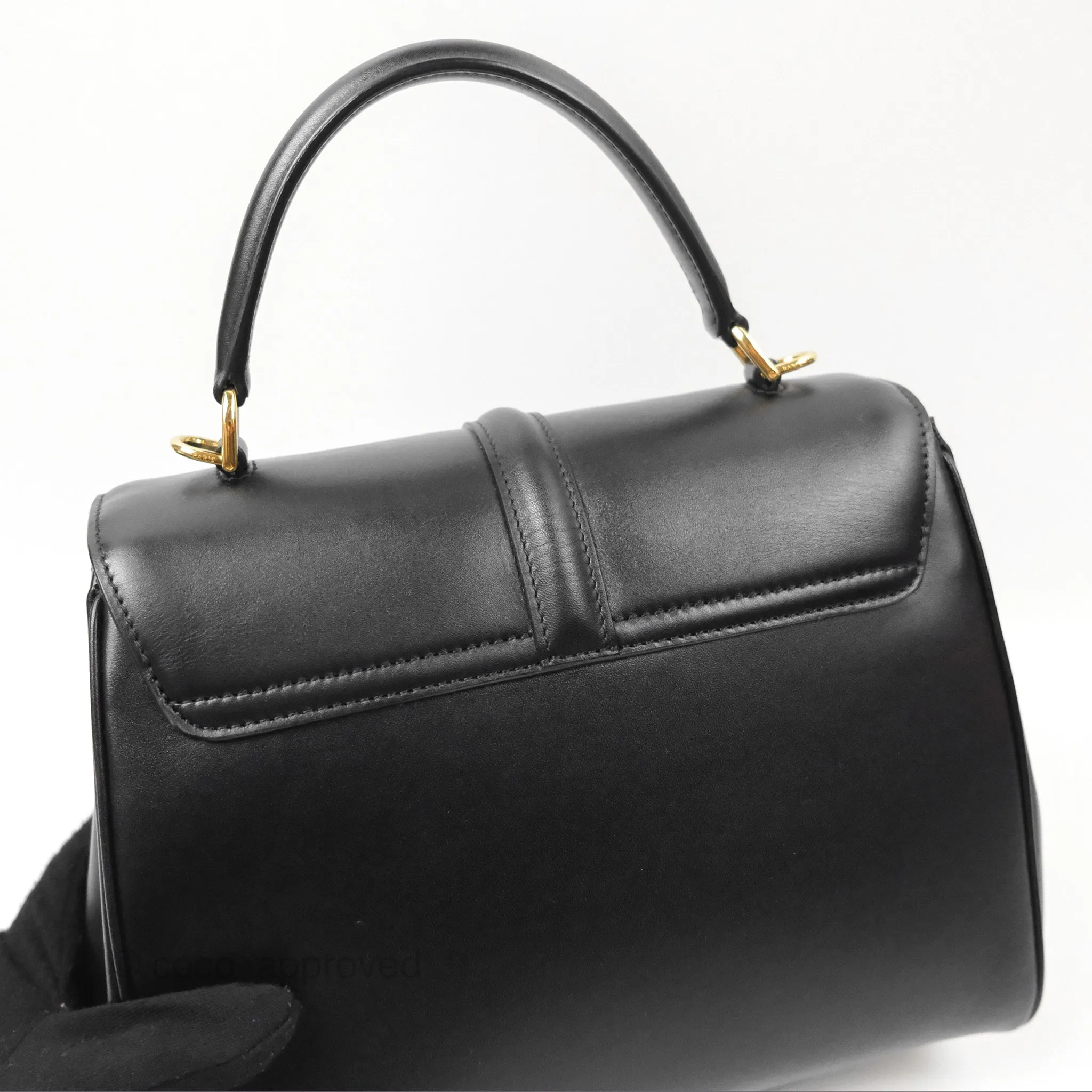 Celine Small 16 Bag Black Satinated Calfskin