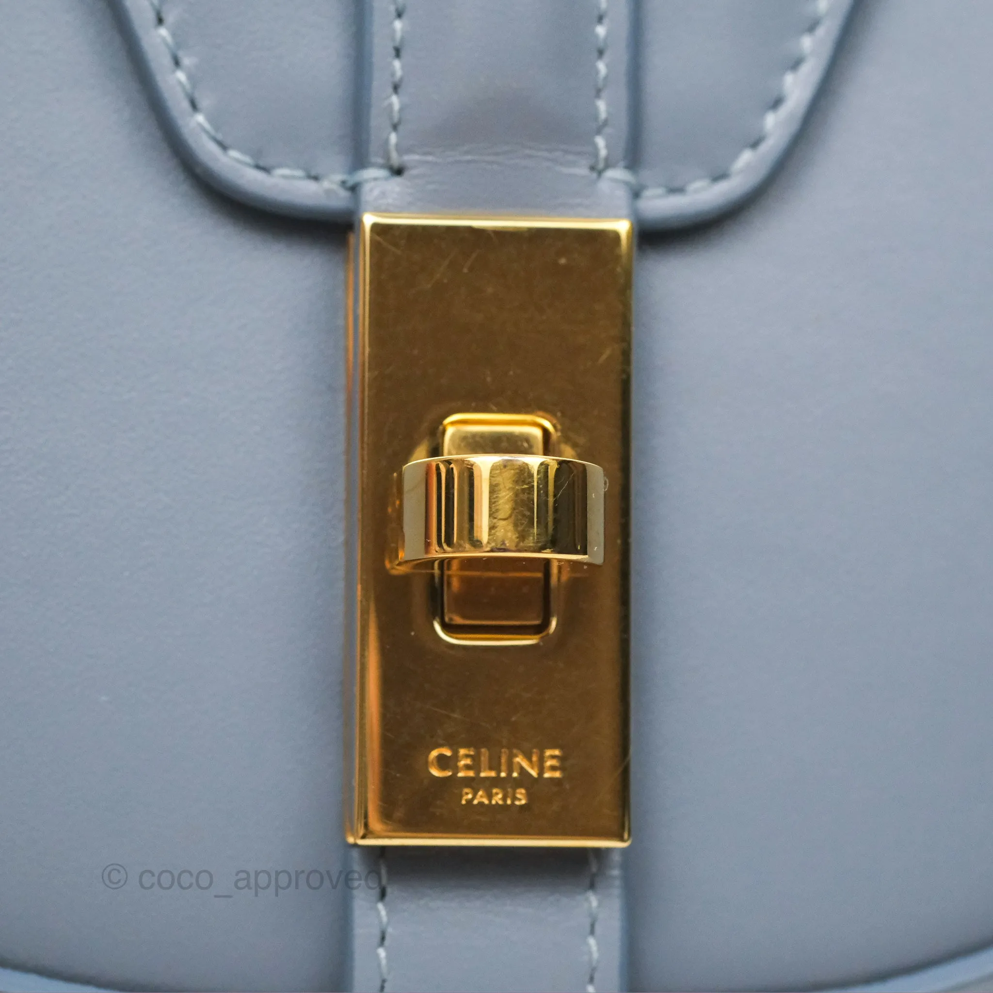 Celine Small Besace 16 Arctic Blue Natural Calfskin