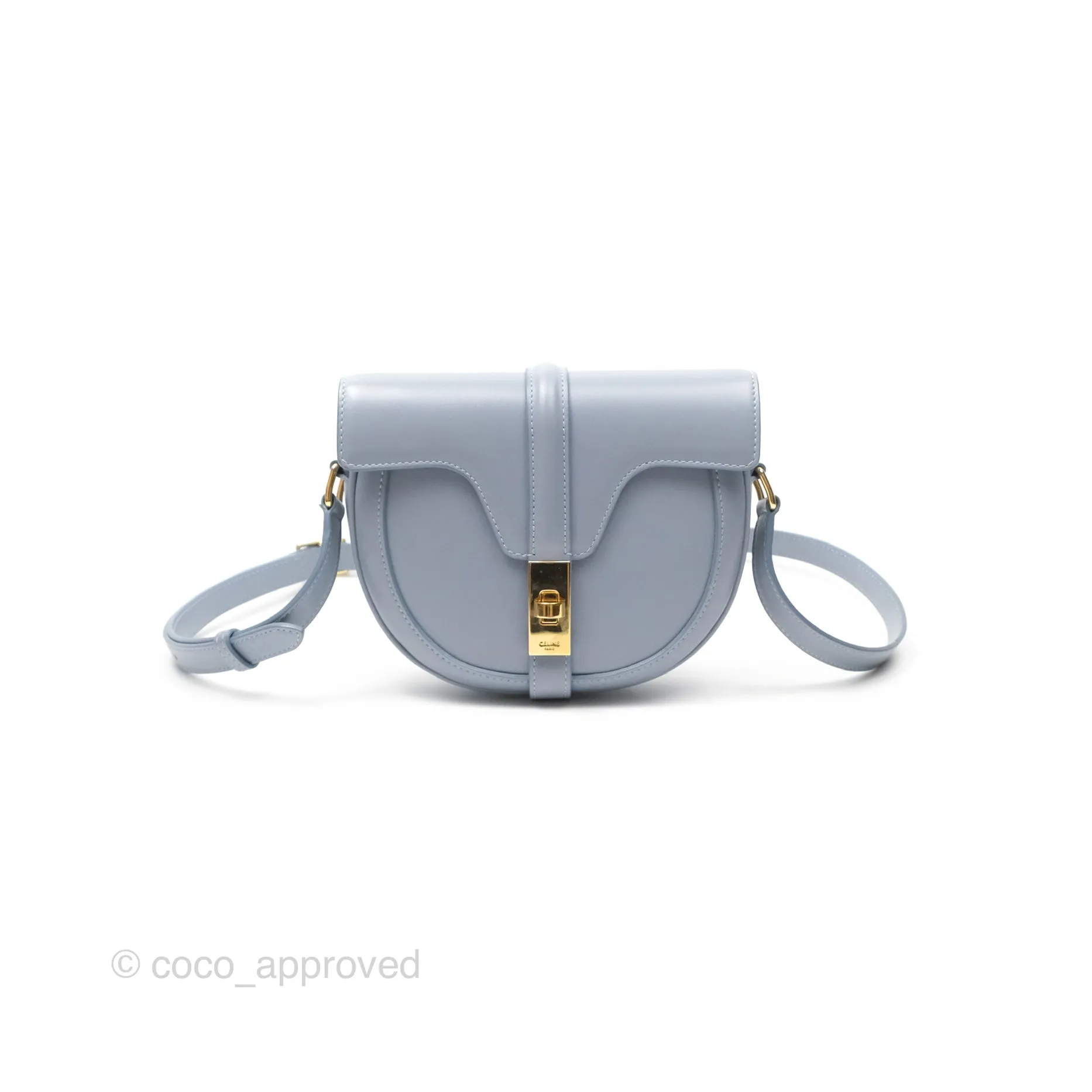 Celine Small Besace 16 Arctic Blue Natural Calfskin