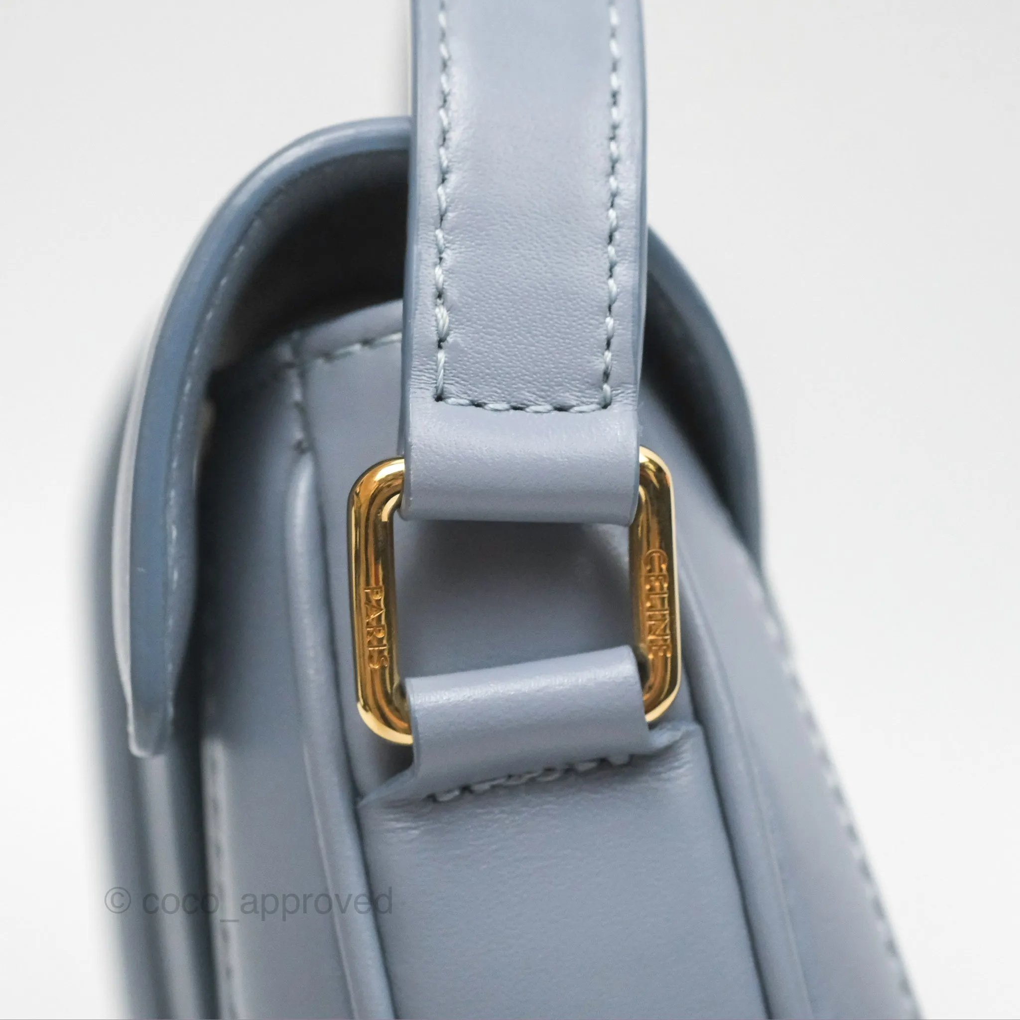Celine Small Besace 16 Arctic Blue Natural Calfskin