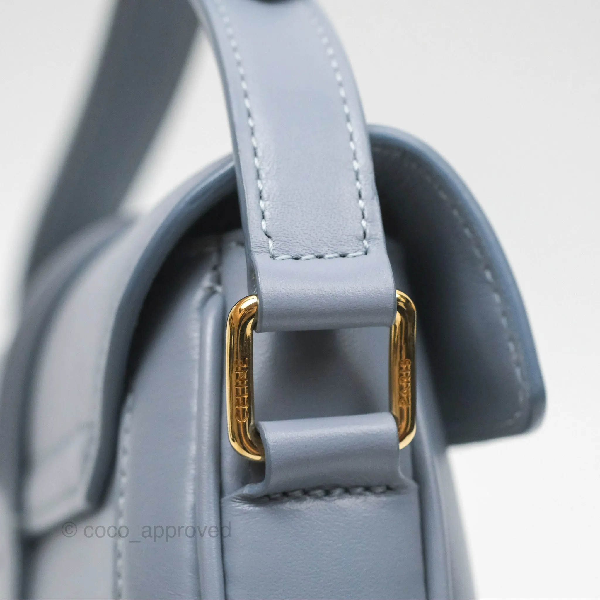 Celine Small Besace 16 Arctic Blue Natural Calfskin