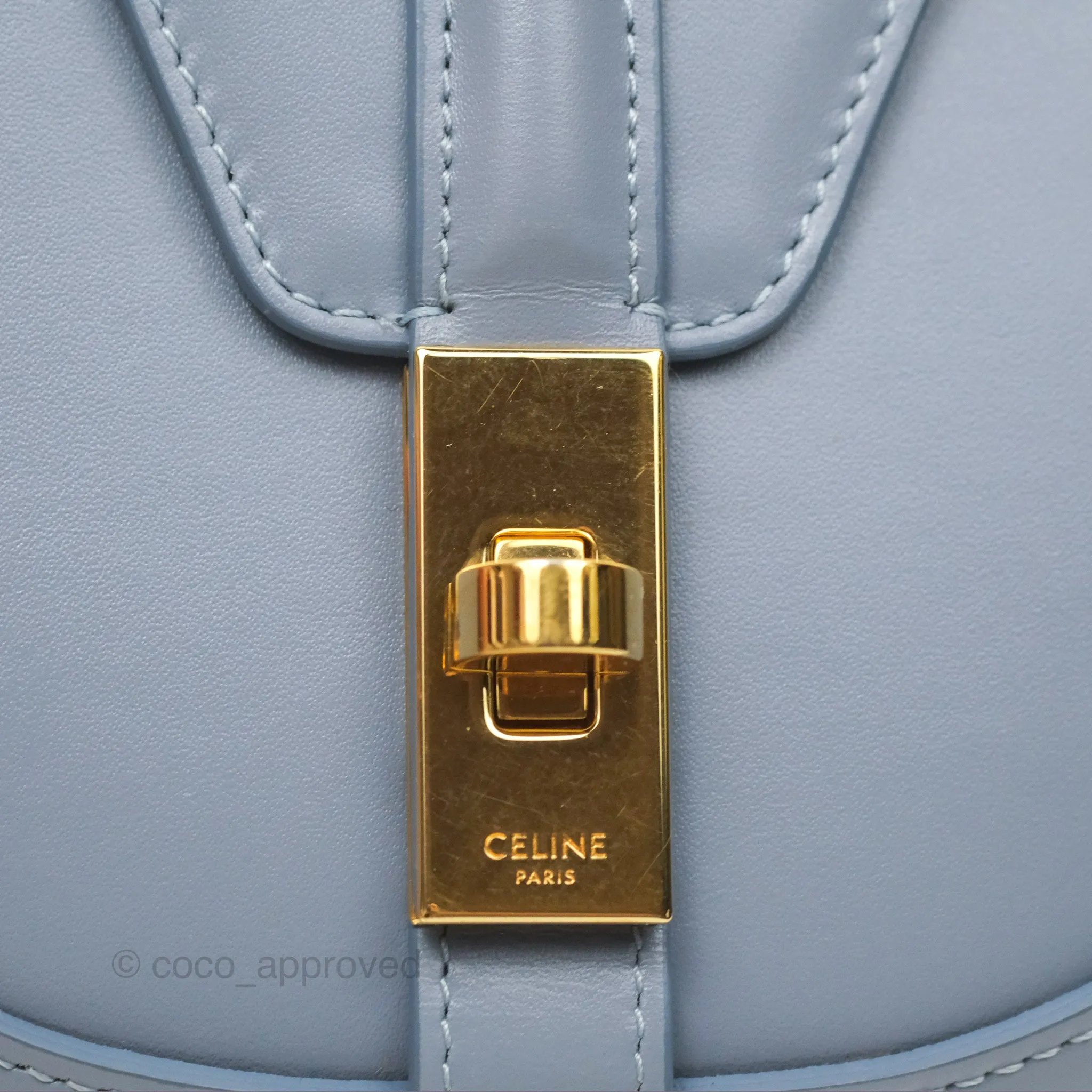 Celine Small Besace 16 Arctic Blue Natural Calfskin