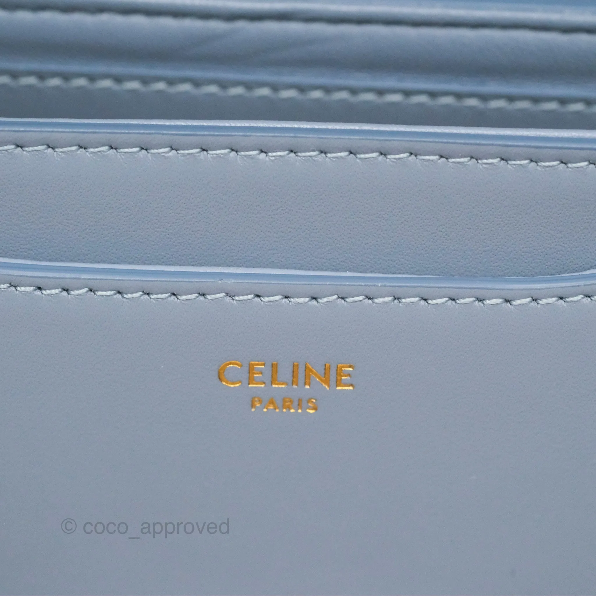 Celine Small Besace 16 Arctic Blue Natural Calfskin