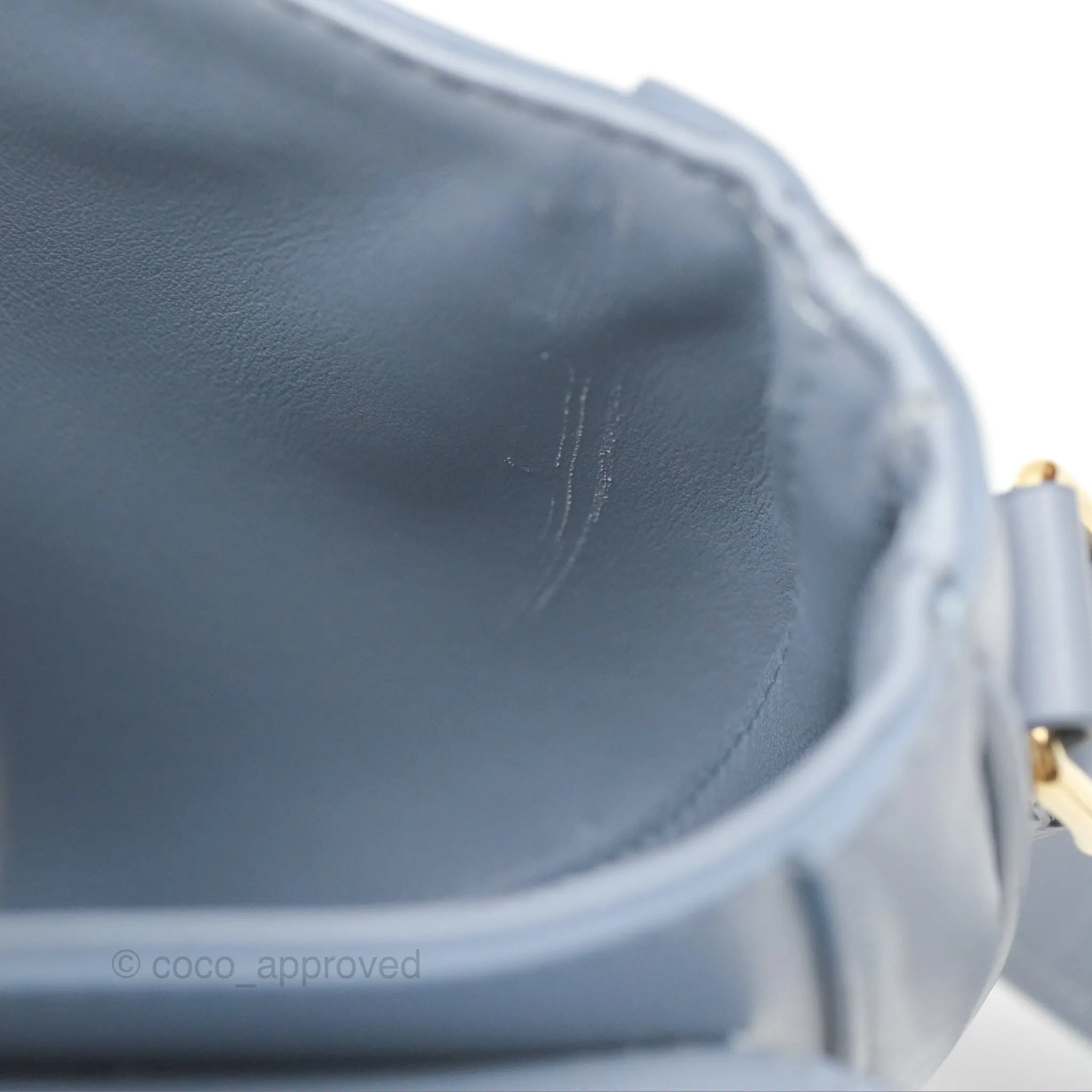 Celine Small Besace 16 Arctic Blue Natural Calfskin