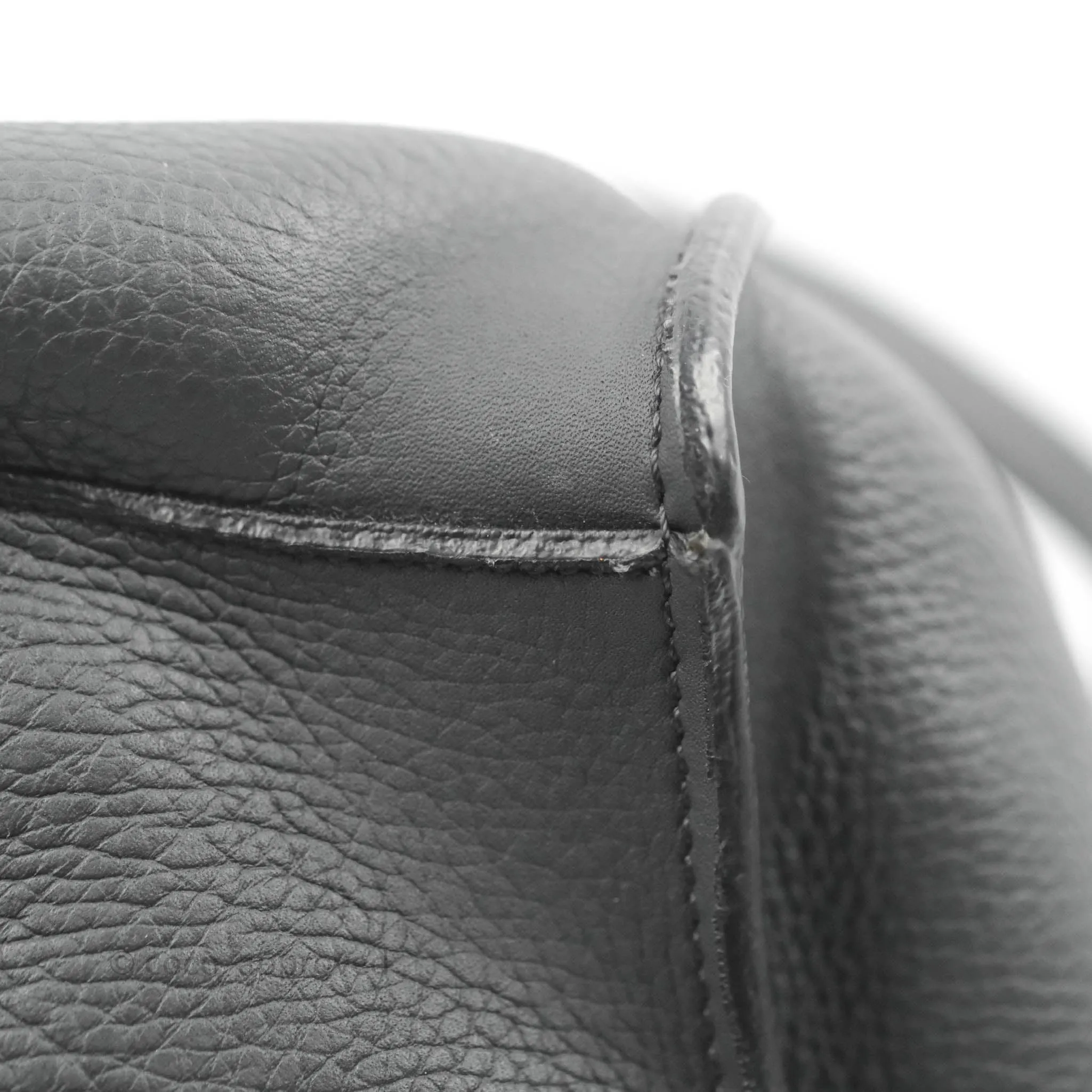 Celine Small Big Bag Black Supple Grained Leather Silver Hardware Dark Grey