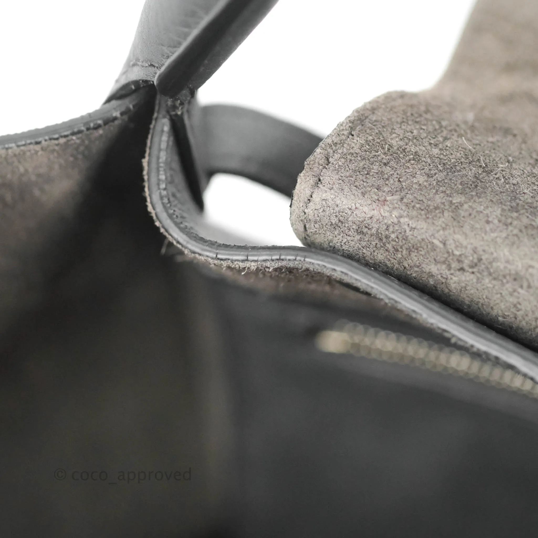 Celine Small Big Bag Black Supple Grained Leather Silver Hardware Dark Grey