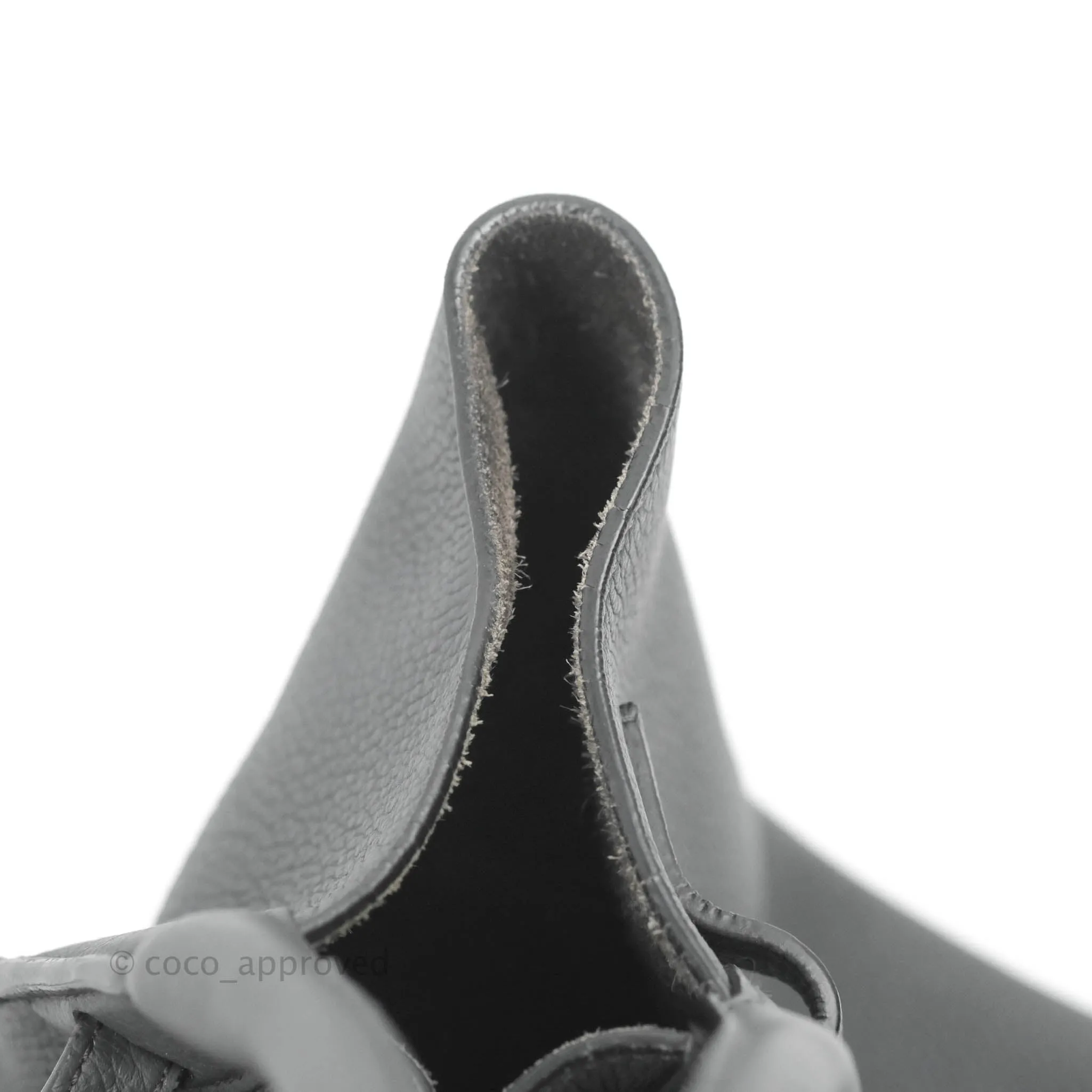 Celine Small Big Bag Black Supple Grained Leather Silver Hardware Dark Grey
