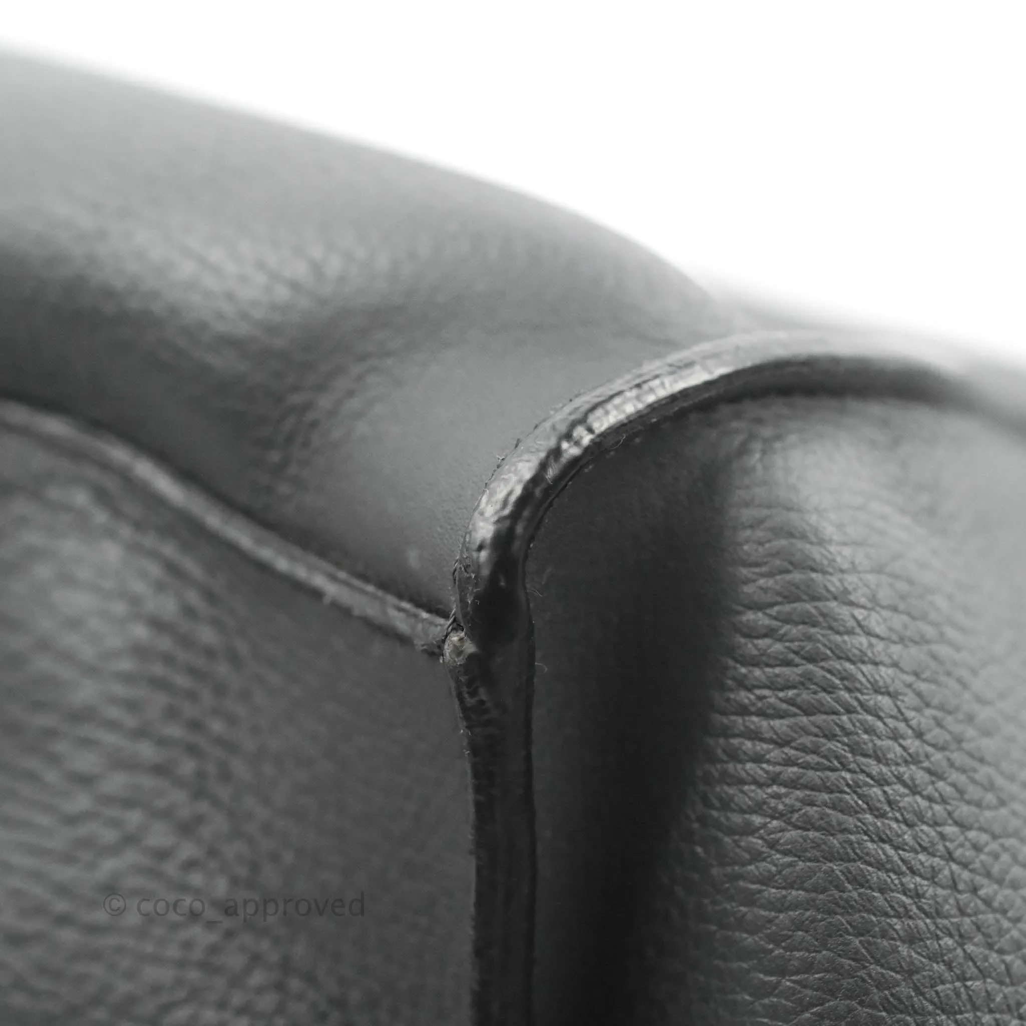 Celine Small Big Bag Black Supple Grained Leather Silver Hardware Dark Grey