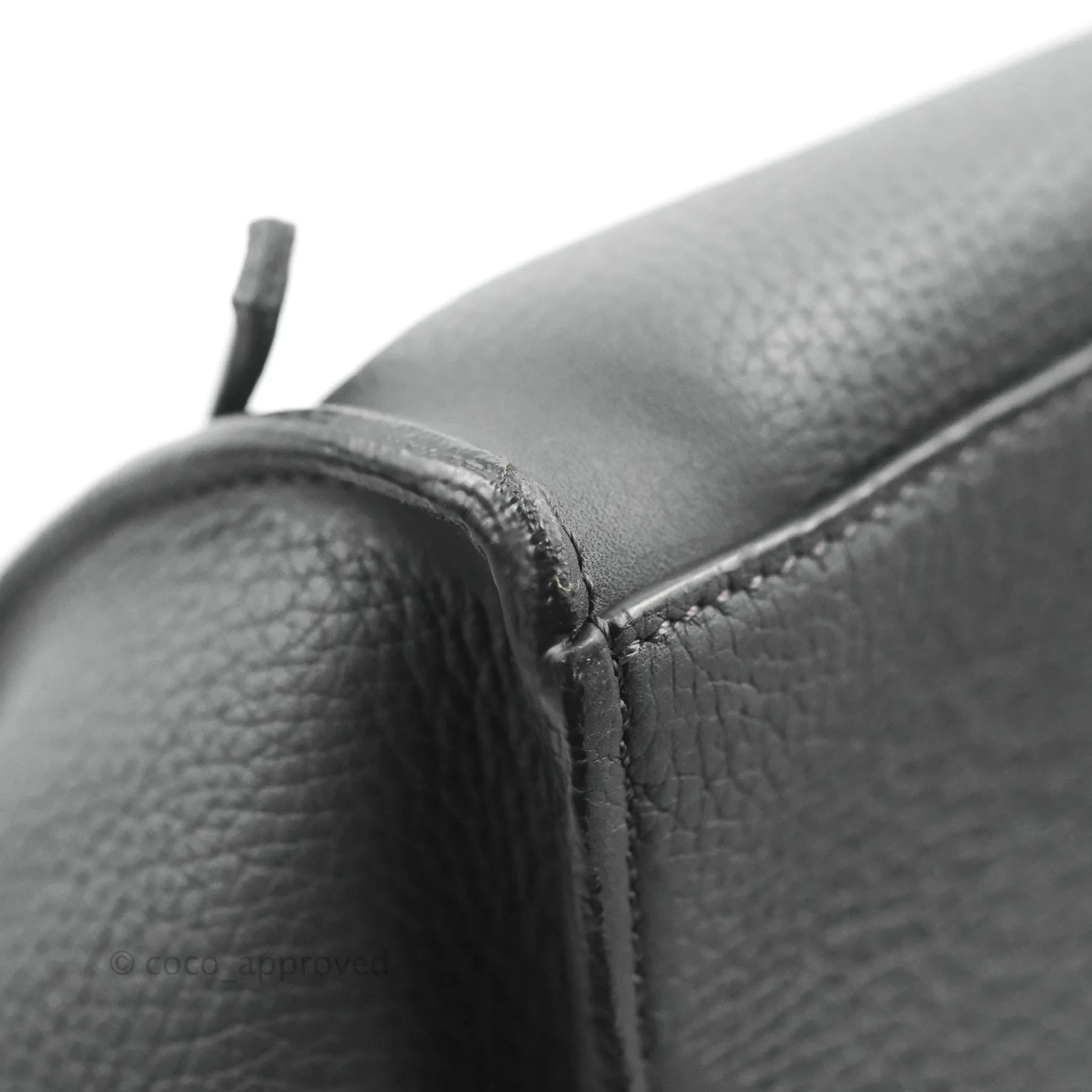 Celine Small Big Bag Black Supple Grained Leather Silver Hardware Dark Grey