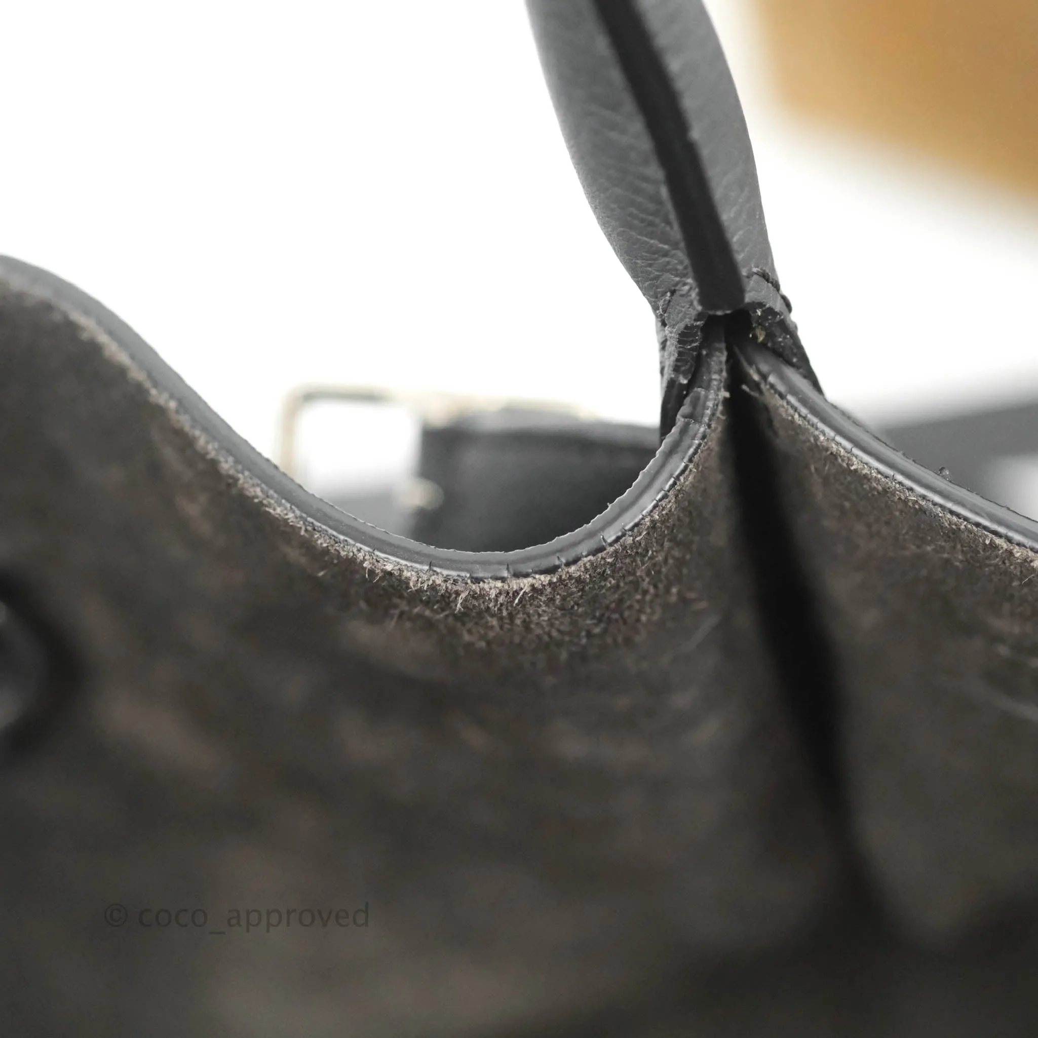 Celine Small Big Bag Black Supple Grained Leather Silver Hardware Dark Grey