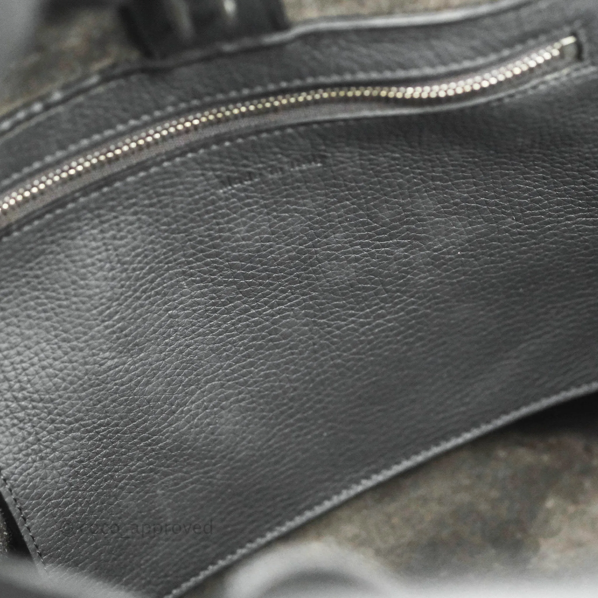 Celine Small Big Bag Black Supple Grained Leather Silver Hardware Dark Grey