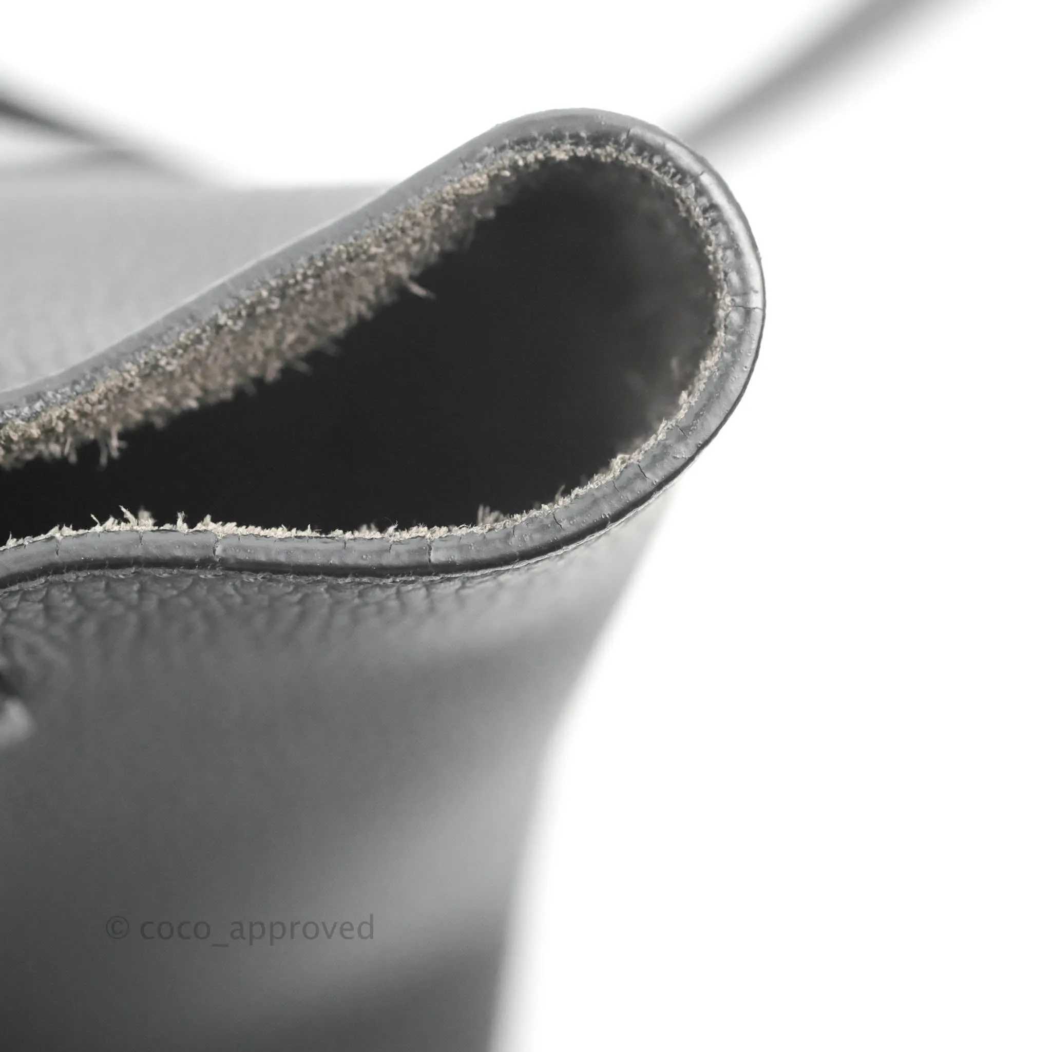 Celine Small Big Bag Black Supple Grained Leather Silver Hardware Dark Grey