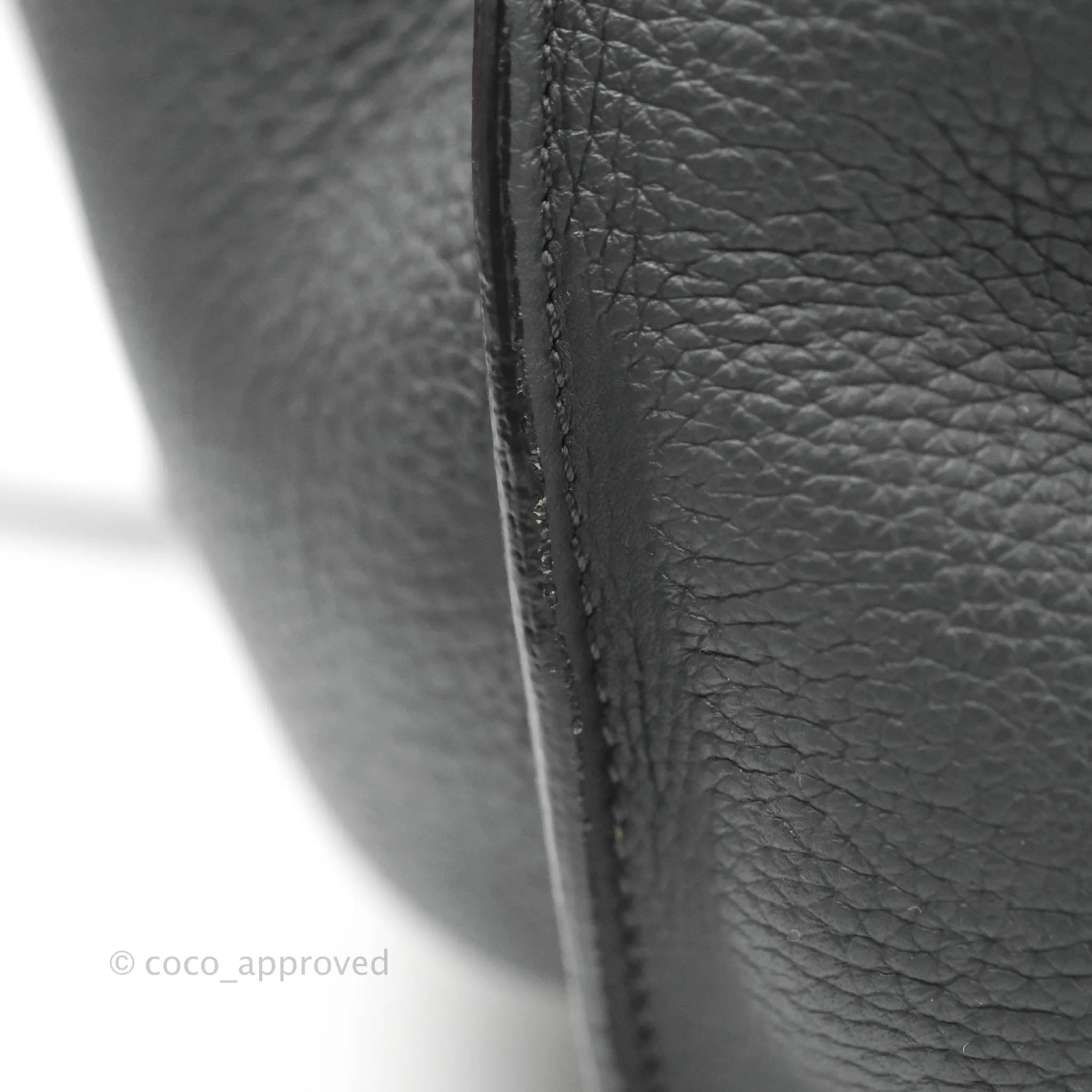 Celine Small Big Bag Black Supple Grained Leather Silver Hardware Dark Grey
