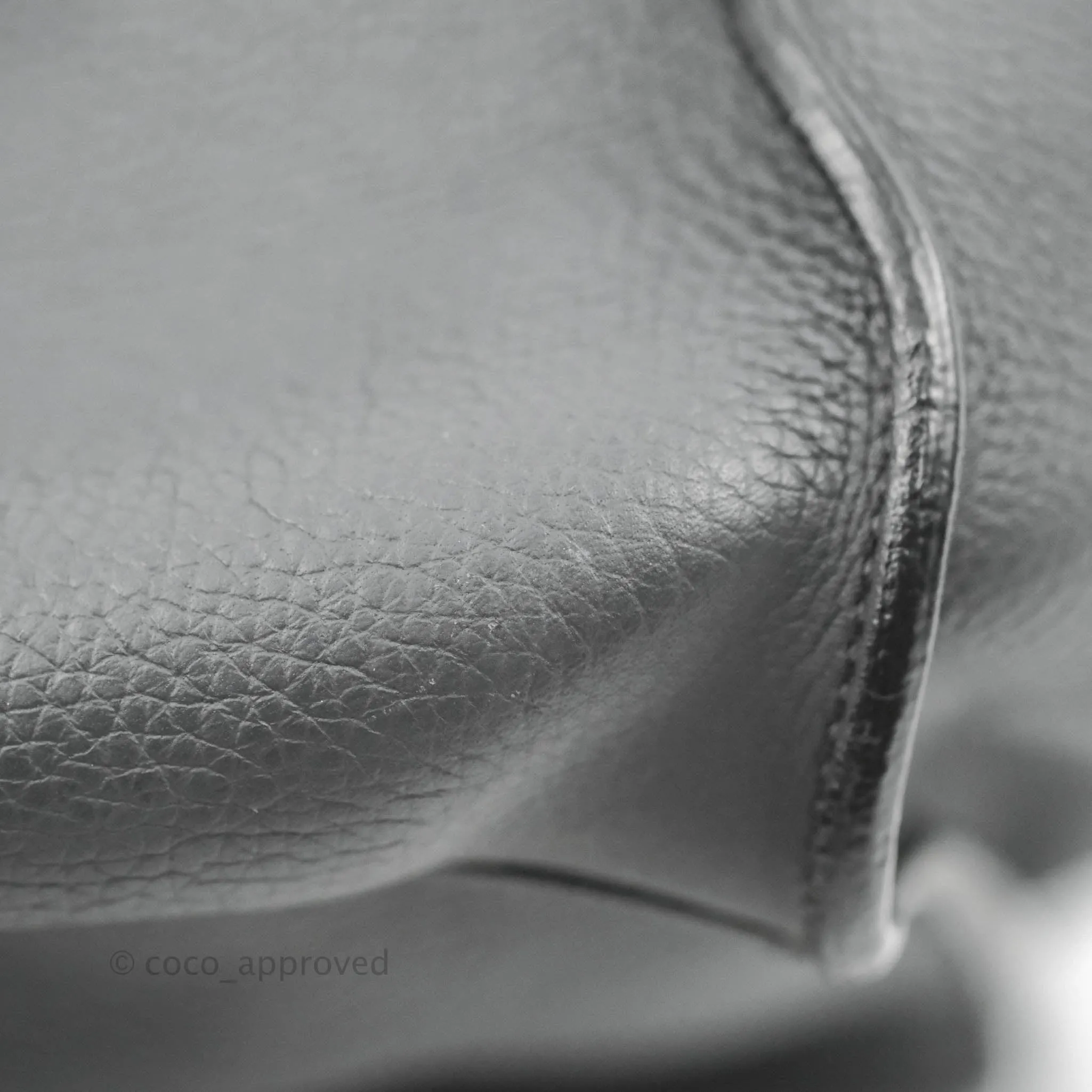 Celine Small Big Bag Black Supple Grained Leather Silver Hardware Dark Grey