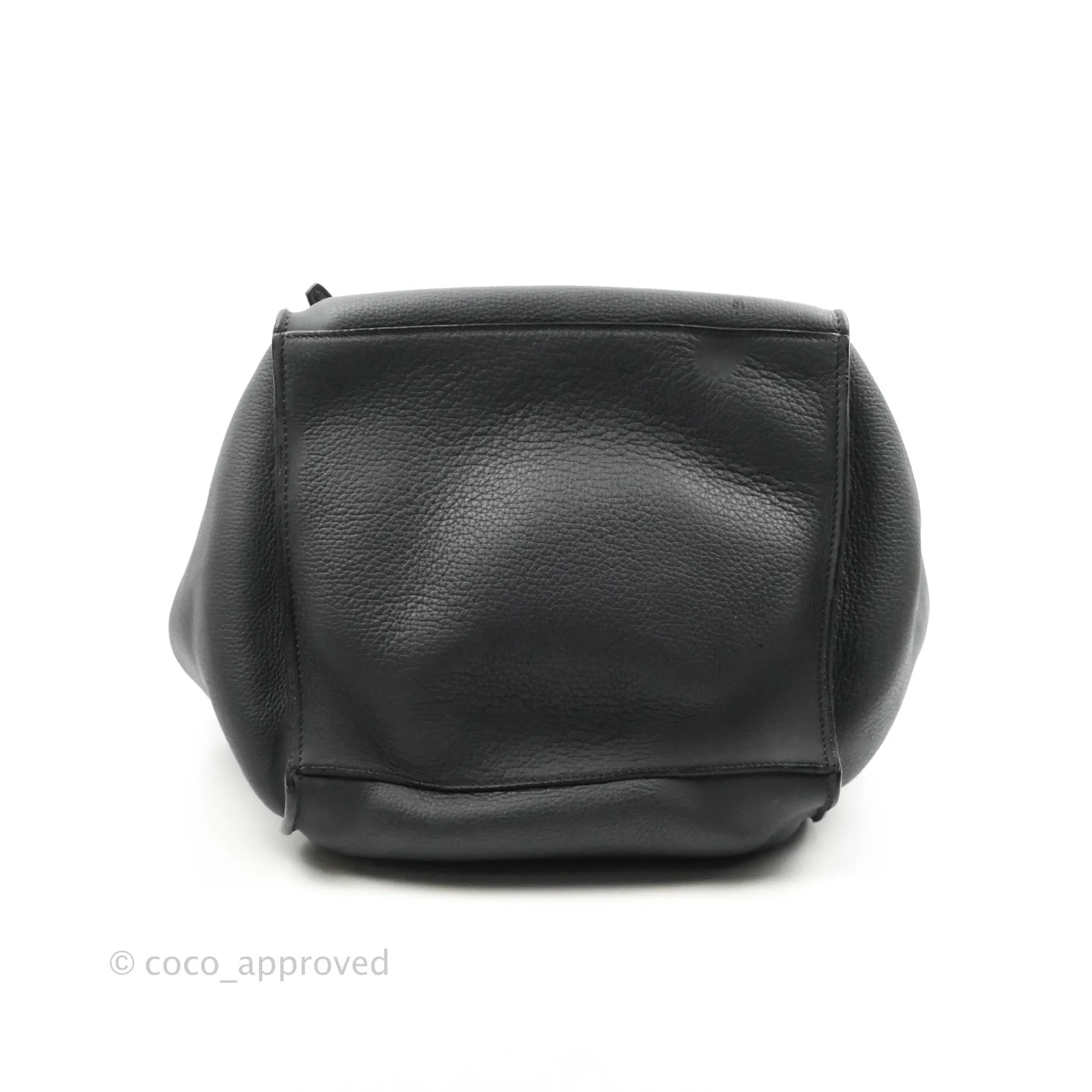 Celine Small Big Bag Black Supple Grained Leather Silver Hardware Dark Grey
