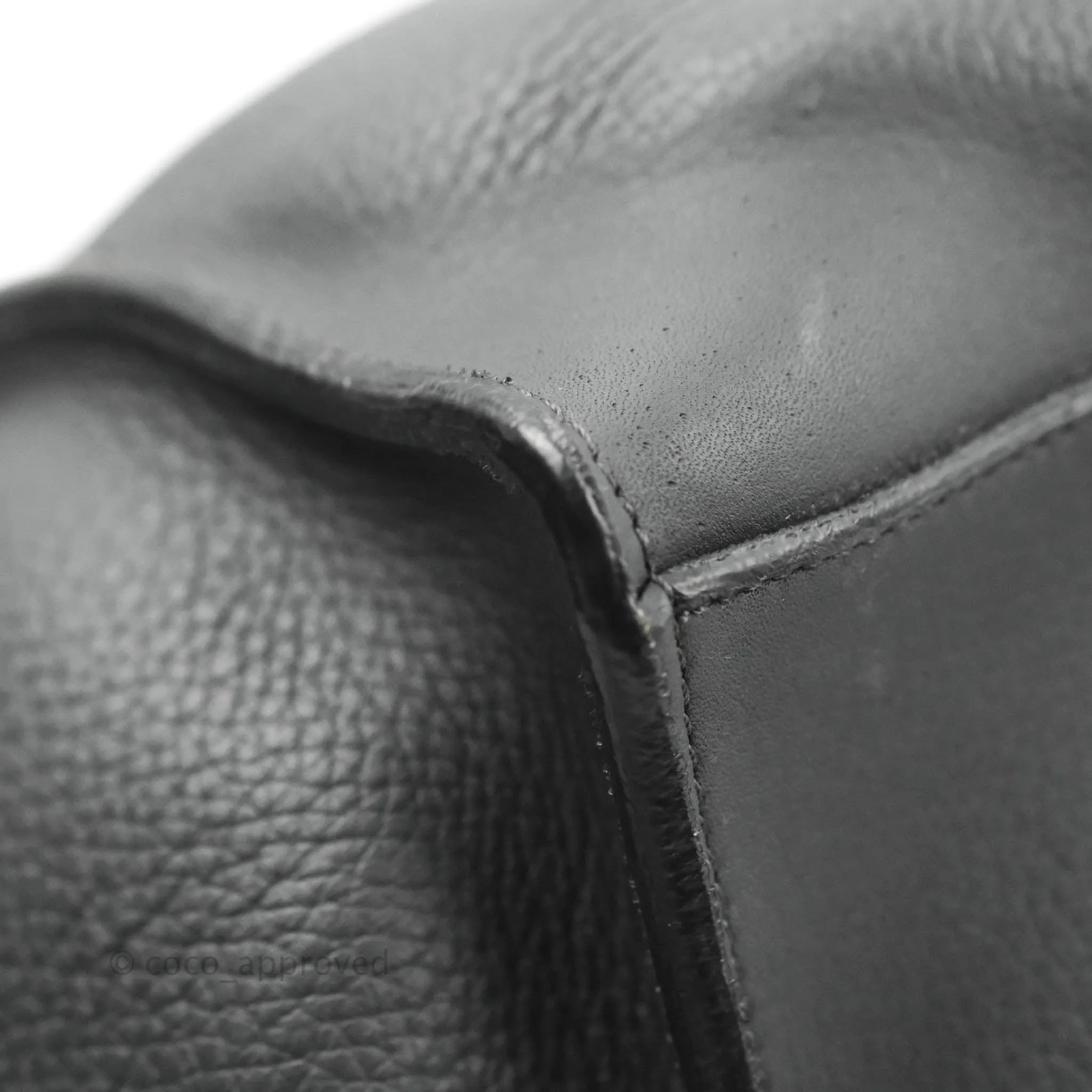 Celine Small Big Bag Black Supple Grained Leather Silver Hardware Dark Grey