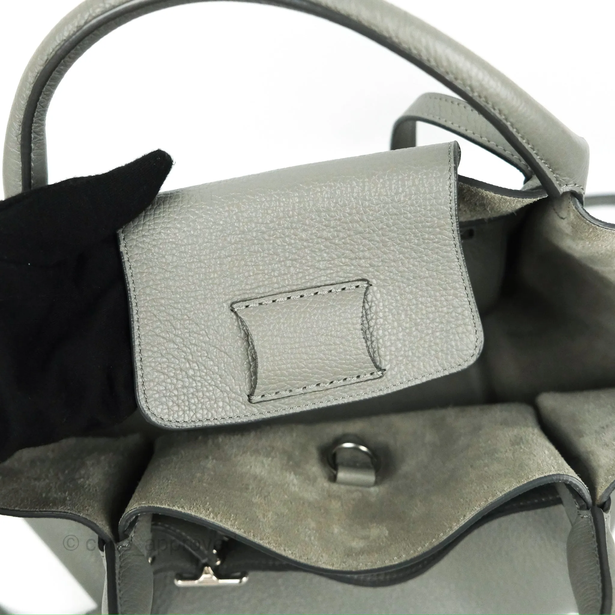 Celine Small Big Bag Grey Supple Grained Leather Silver Hardware