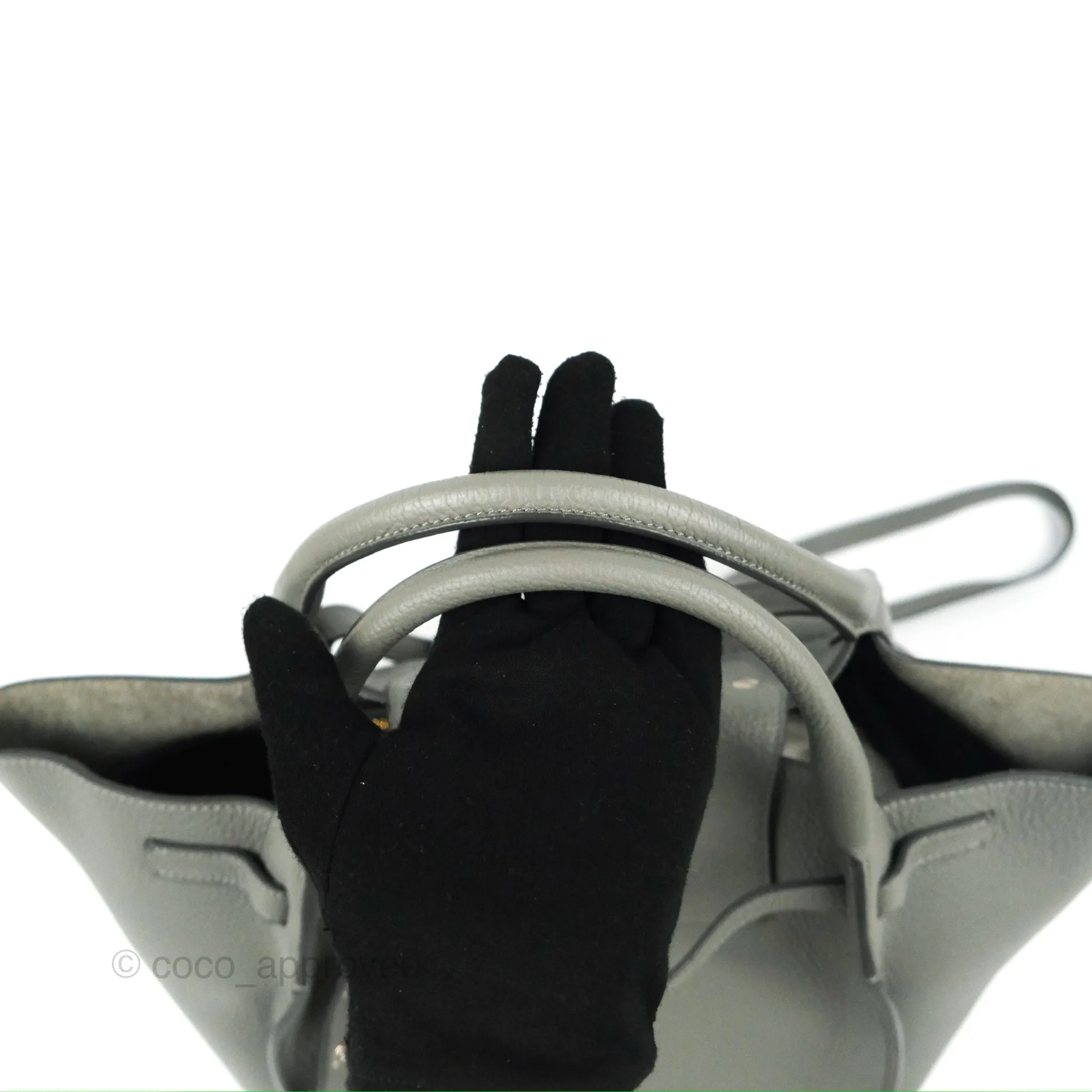 Celine Small Big Bag Grey Supple Grained Leather Silver Hardware