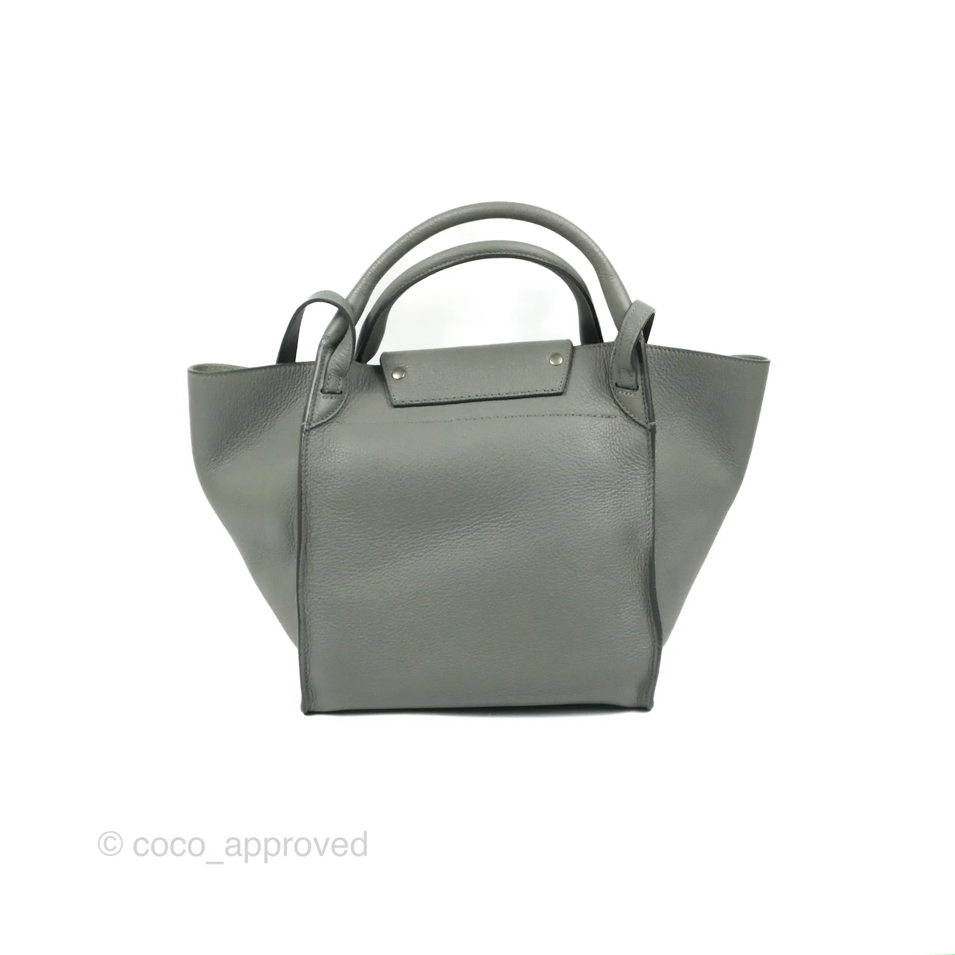 Celine Small Big Bag Grey Supple Grained Leather Silver Hardware