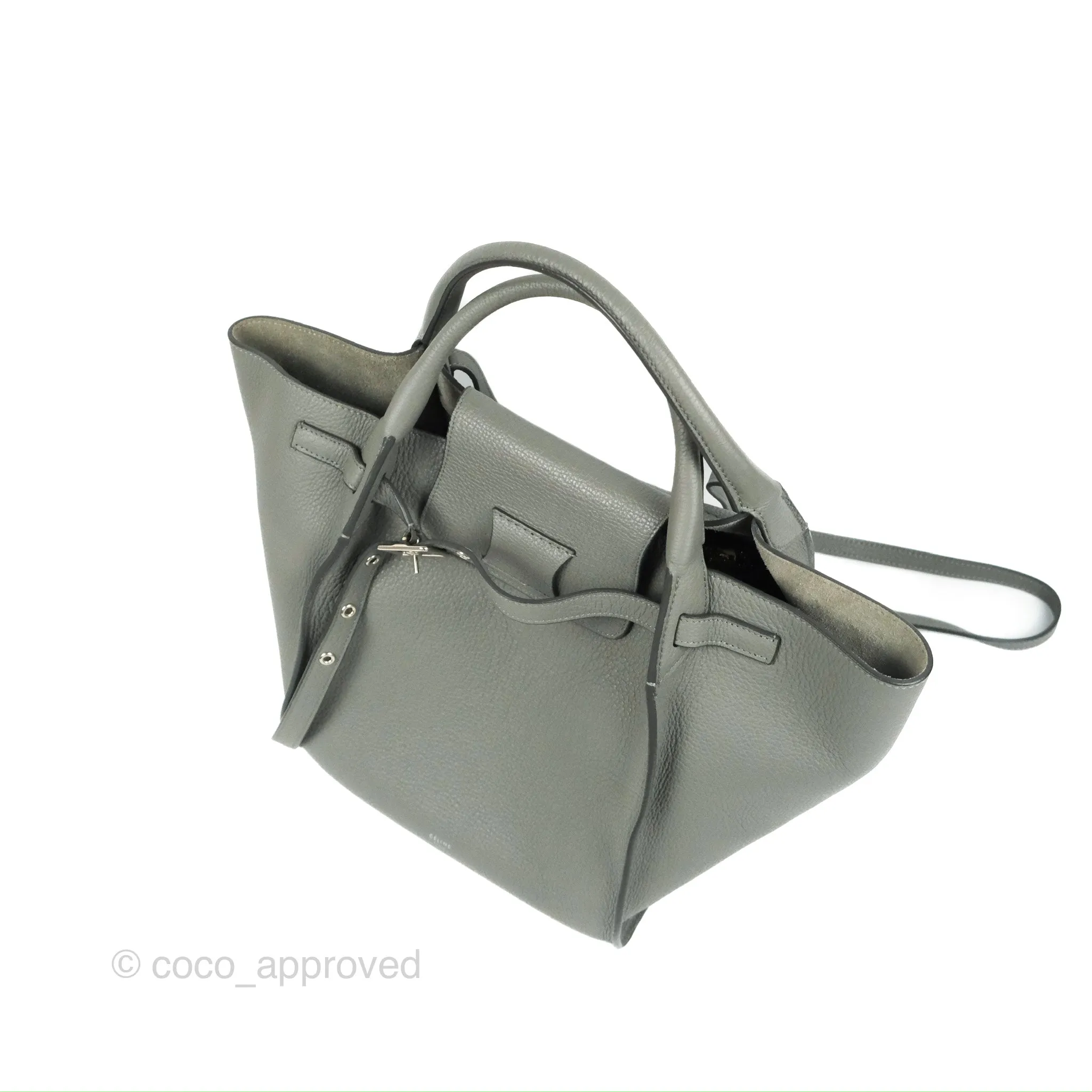 Celine Small Big Bag Grey Supple Grained Leather Silver Hardware