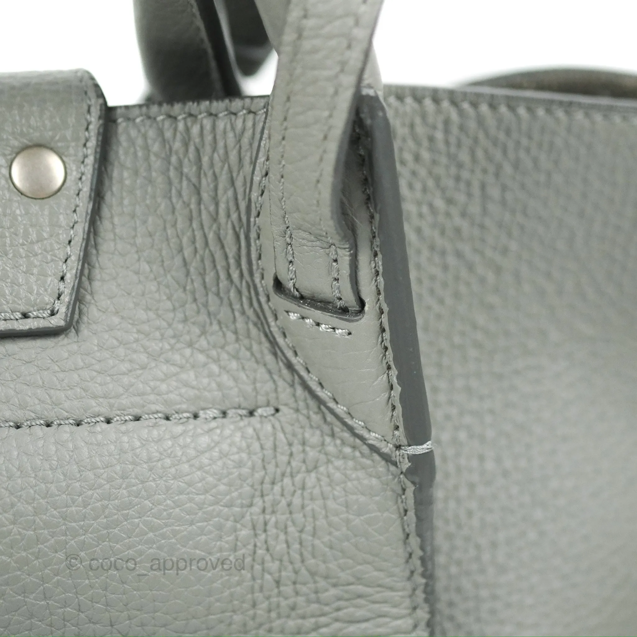 Celine Small Big Bag Grey Supple Grained Leather Silver Hardware