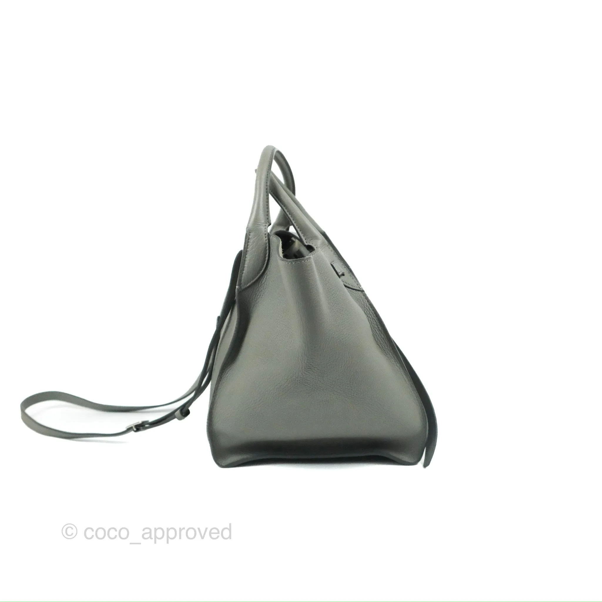 Celine Small Big Bag Grey Supple Grained Leather Silver Hardware
