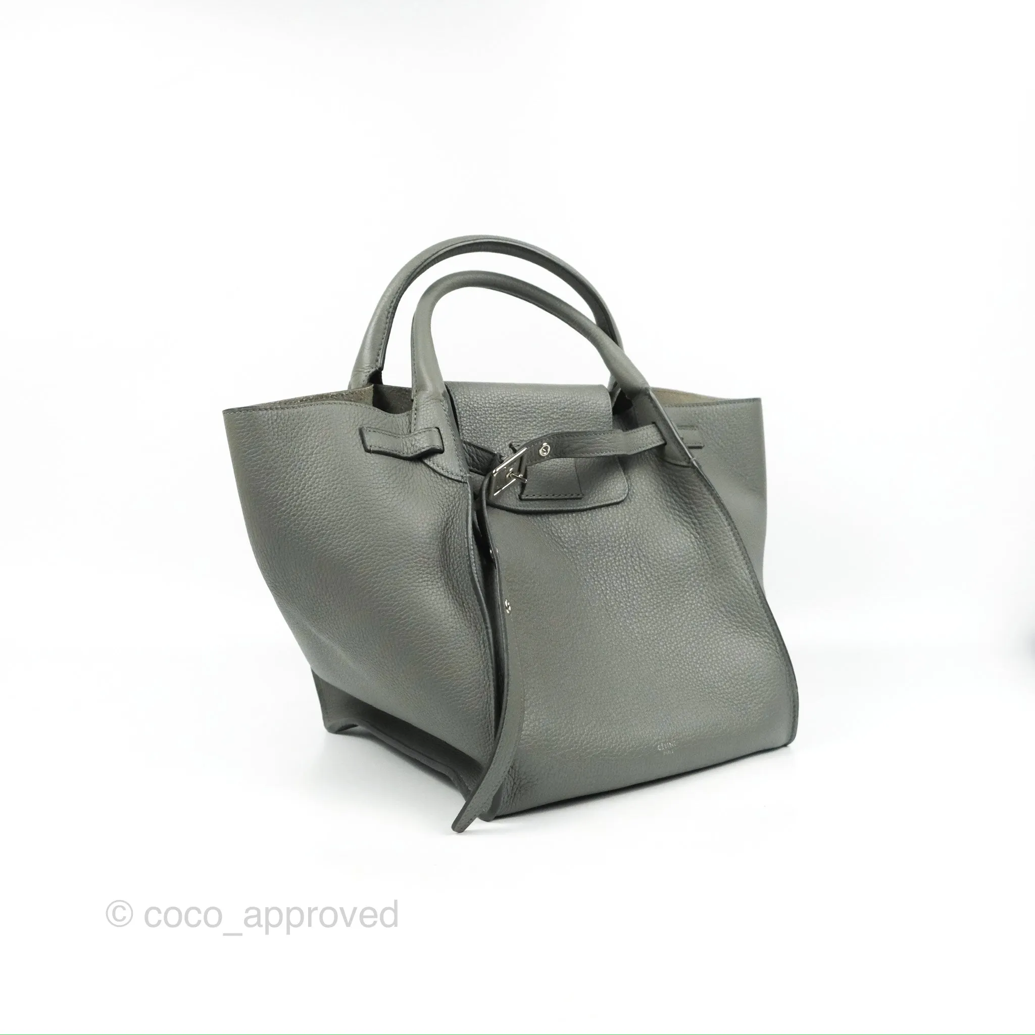 Celine Small Big Bag Grey Supple Grained Leather Silver Hardware