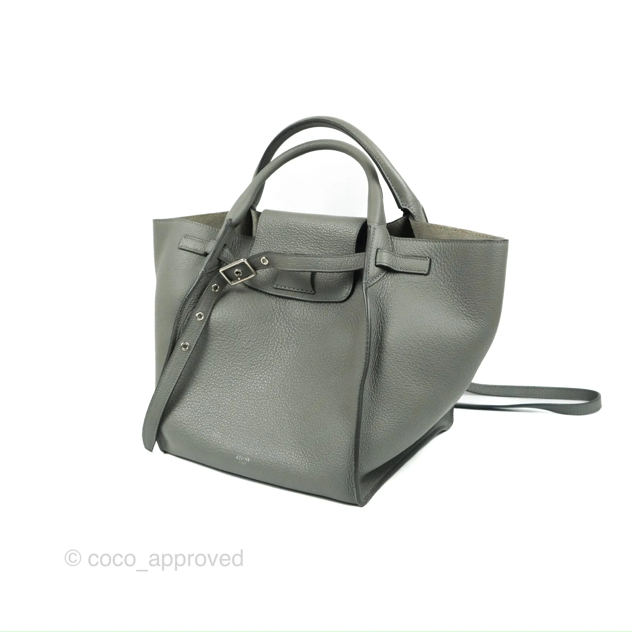 Celine Small Big Bag Grey Supple Grained Leather Silver Hardware