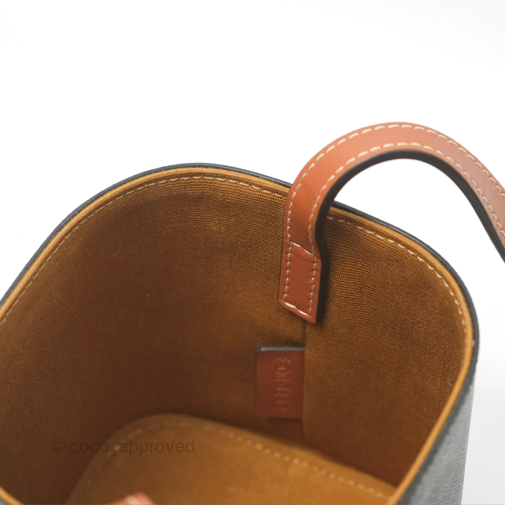 Celine Small Box Cuir Bag Triomphe Canvas Tan