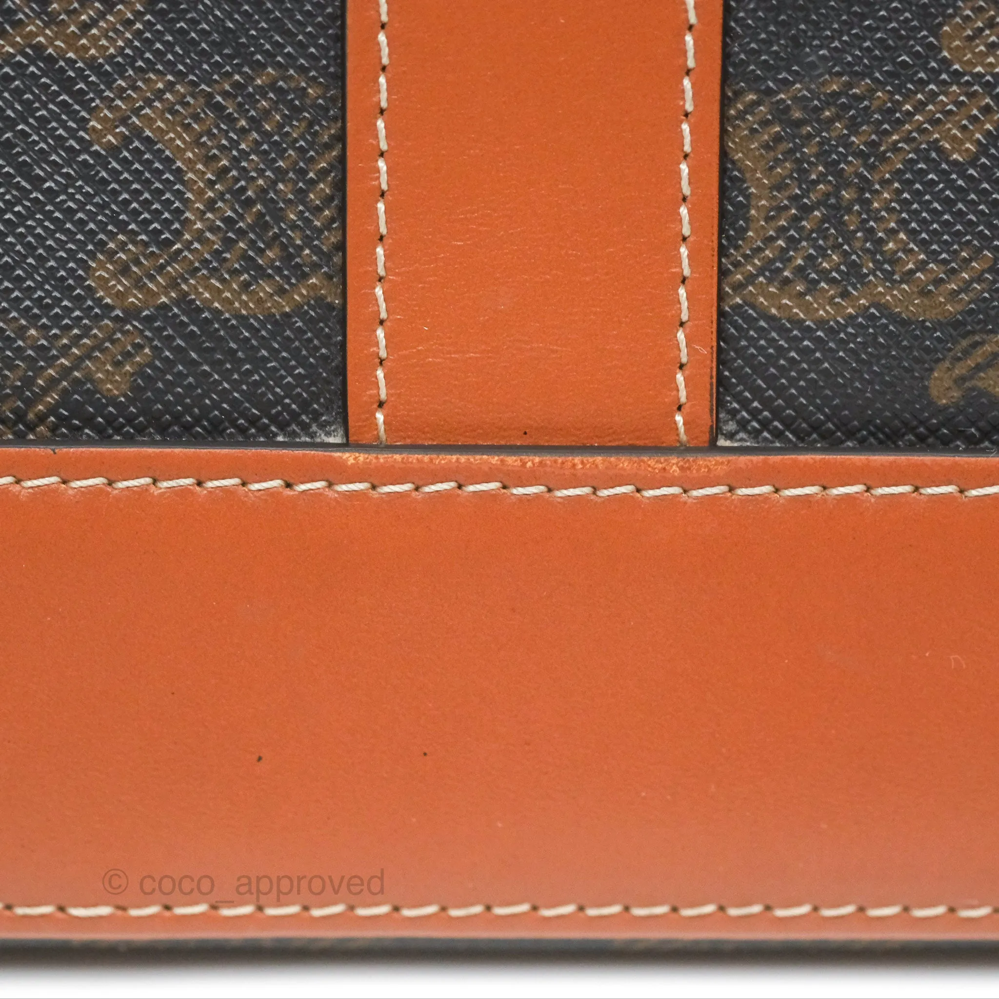 Celine Small Bucket Triomphe Canvas Tan Calfskin